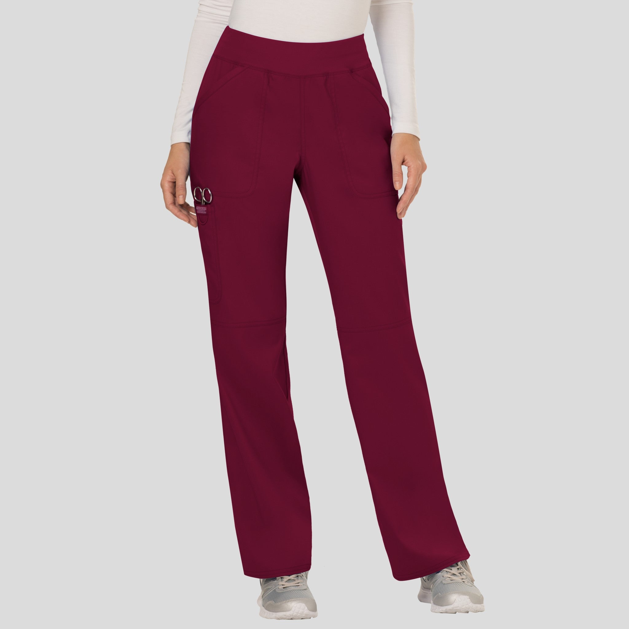 Women's Elastic Waistband Cargo Pull-On Scrub Pant