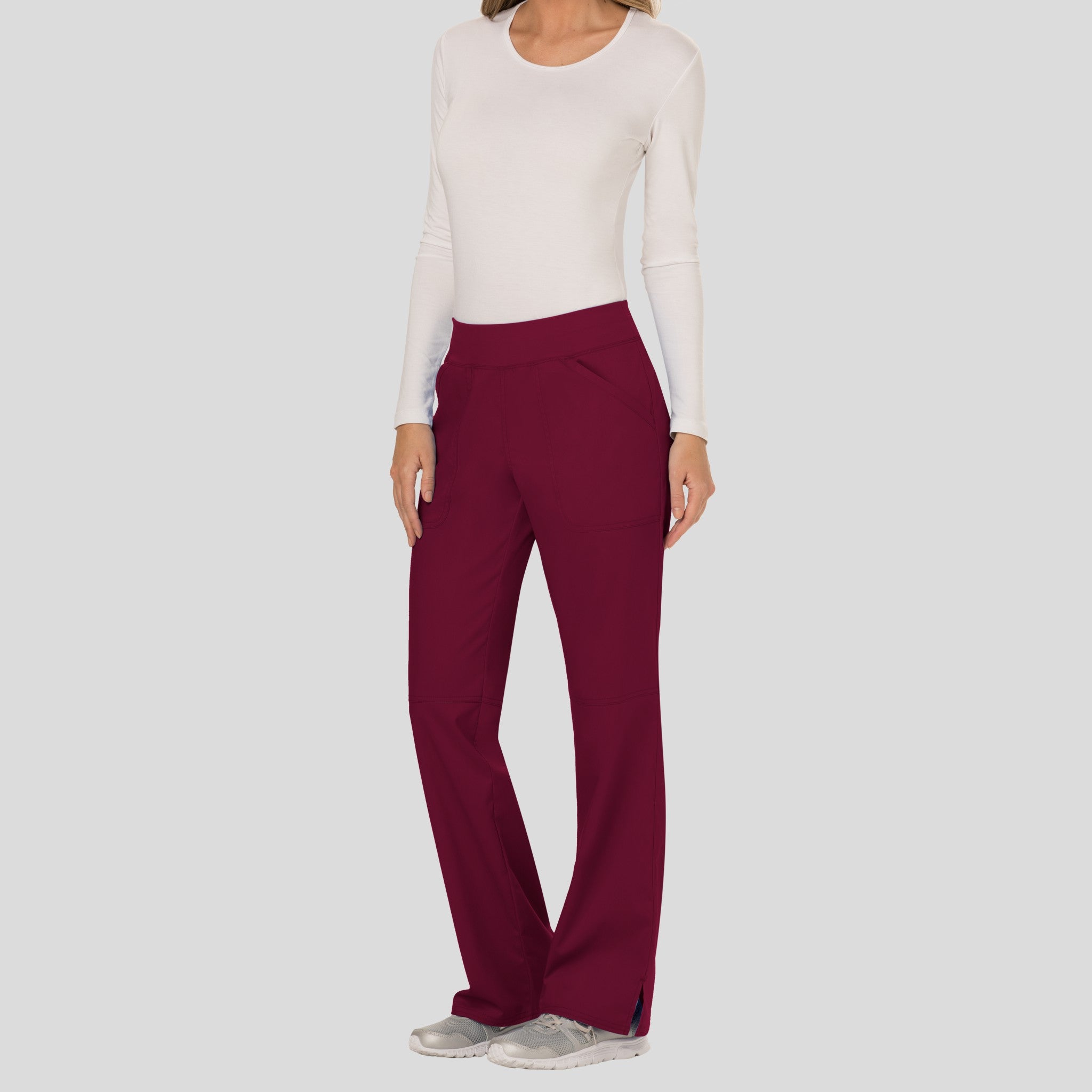 Women's Elastic Waistband Cargo Pull-On Scrub Pant