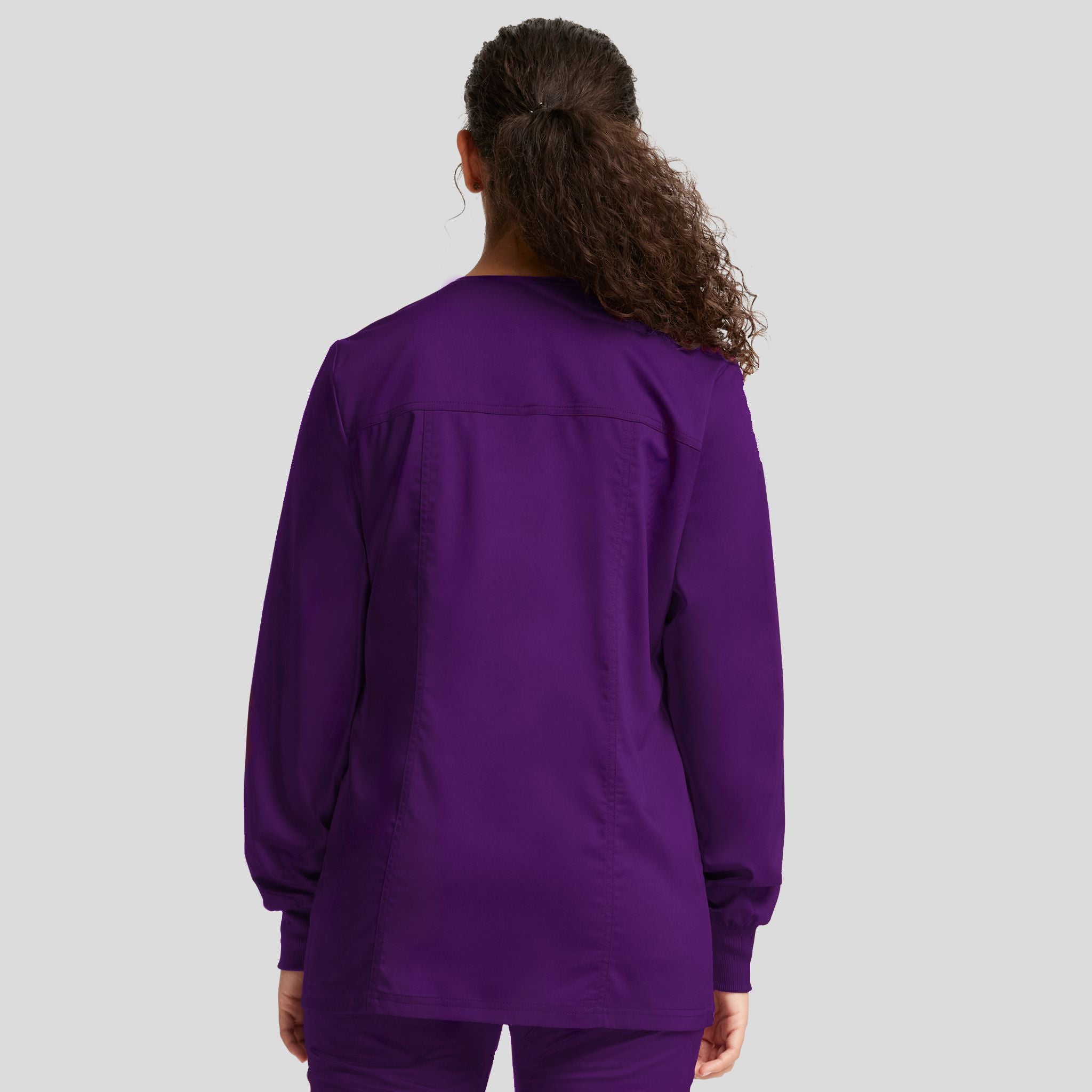 Women's Snap Front Solid Scrub Jacket