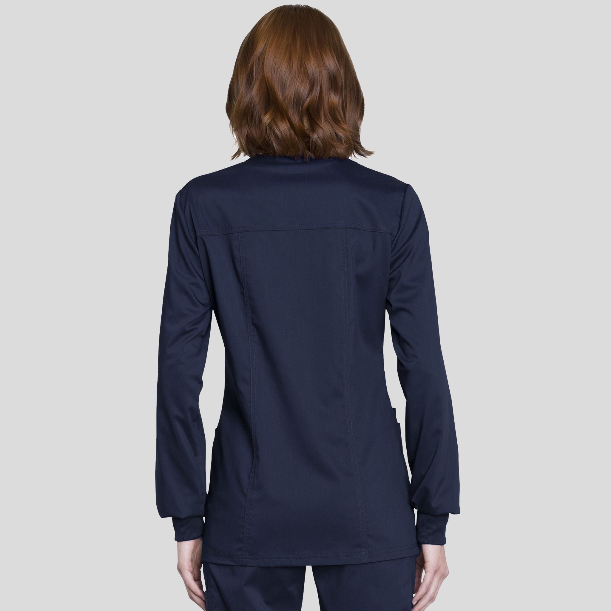 Women's Snap Front Solid Scrub Jacket
