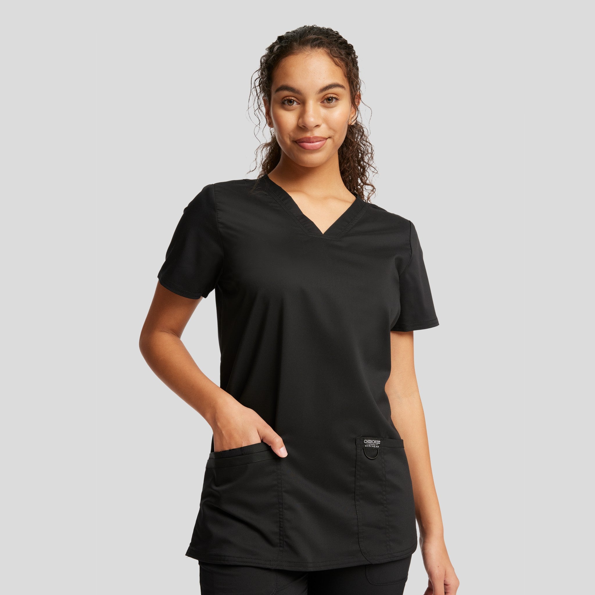 Women's V-Neck Solid Scrub Top