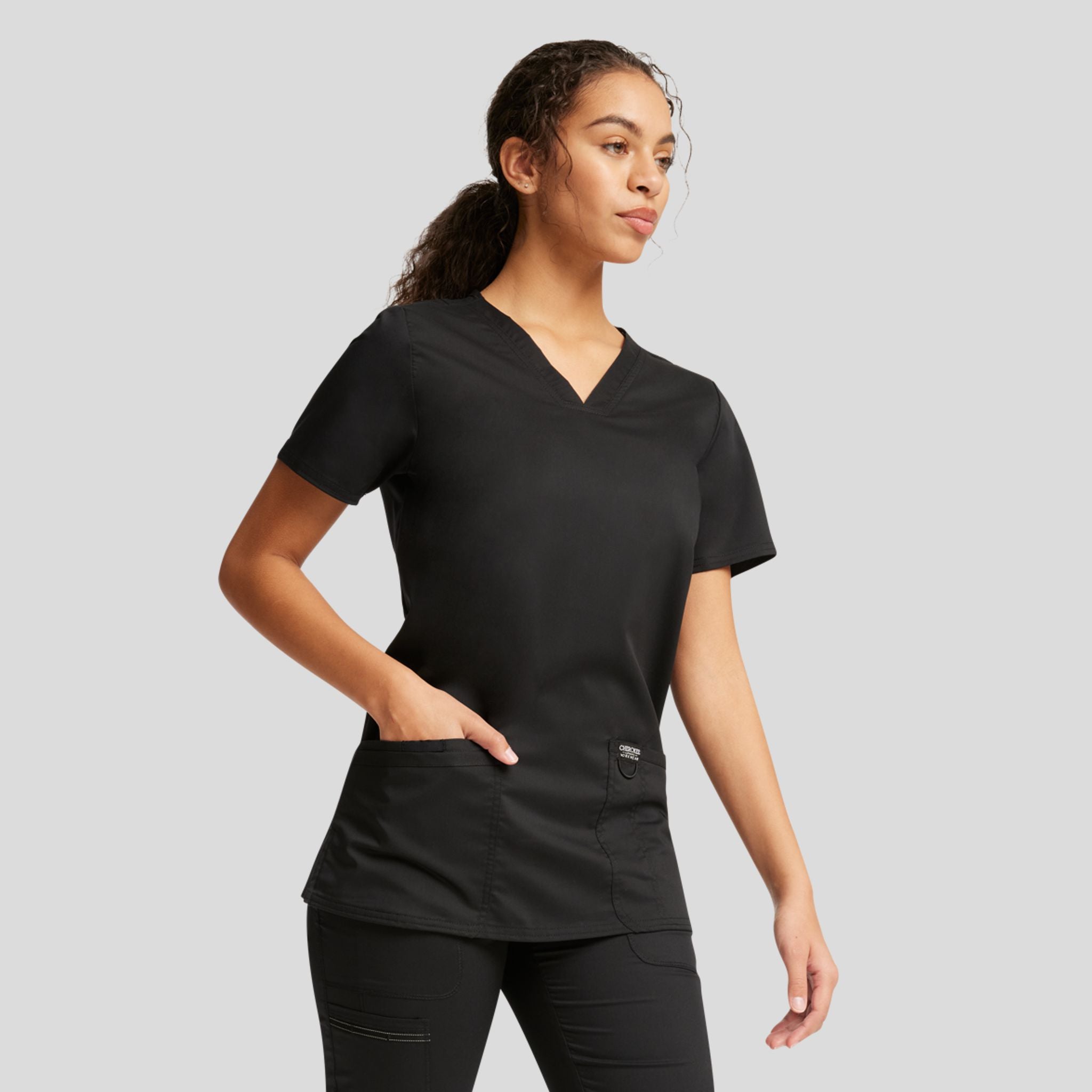 Women's V-Neck Solid Scrub Top