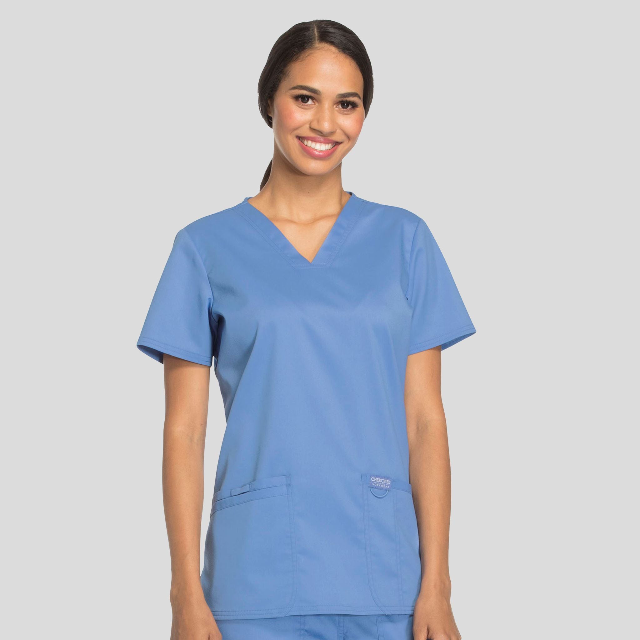 Women's V-Neck Solid Scrub Top