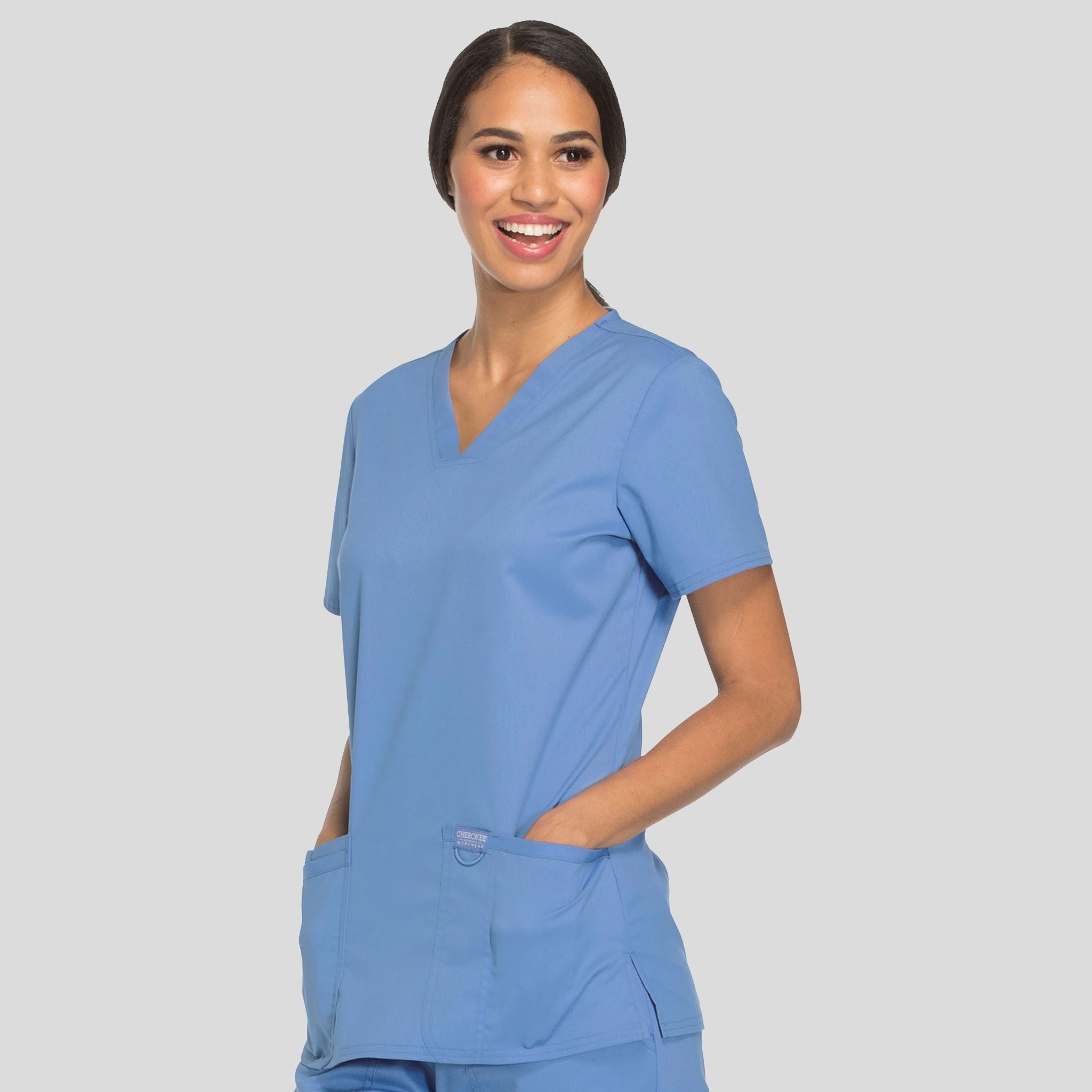Women's V-Neck Solid Scrub Top