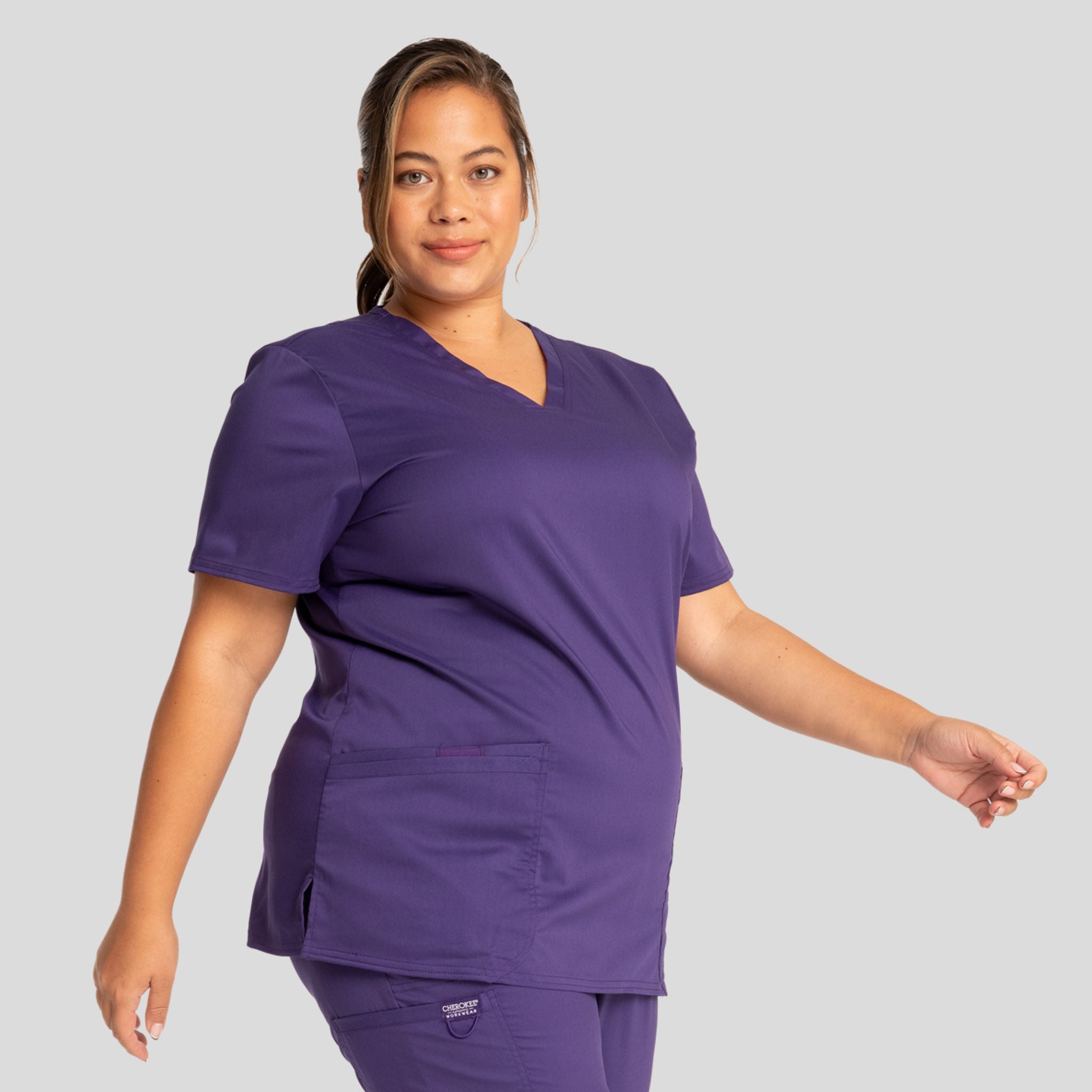 Women's V-Neck Solid Scrub Top