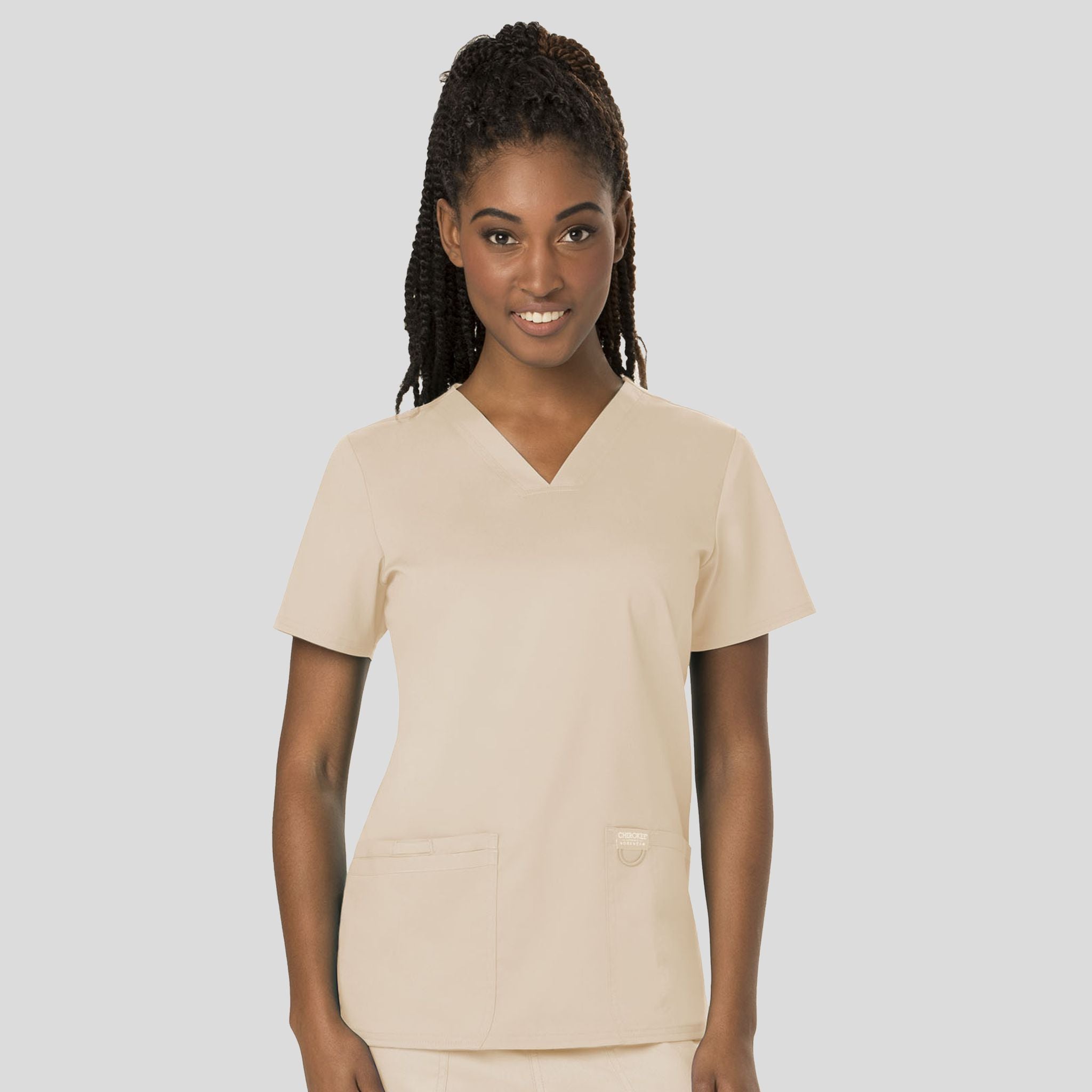 Women's V-Neck Solid Scrub Top