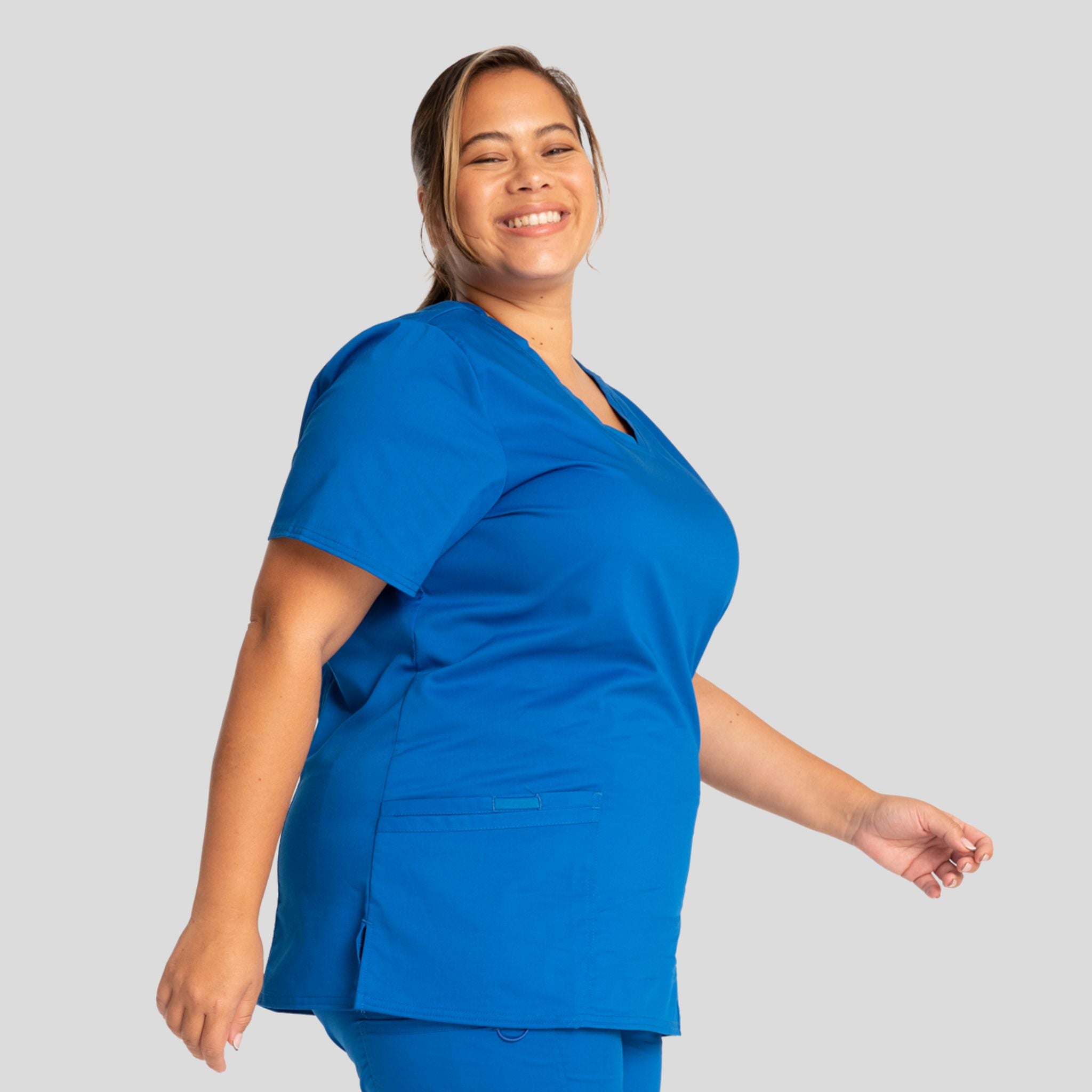 Women's V-Neck Solid Scrub Top