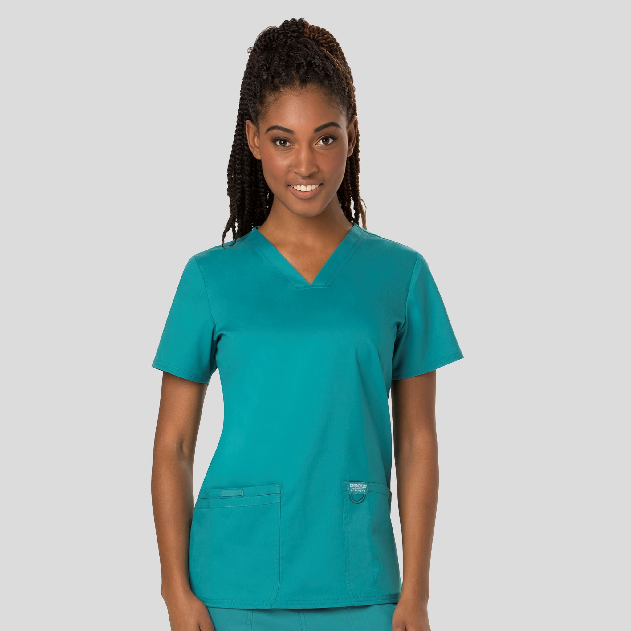 Women's V-Neck Solid Scrub Top