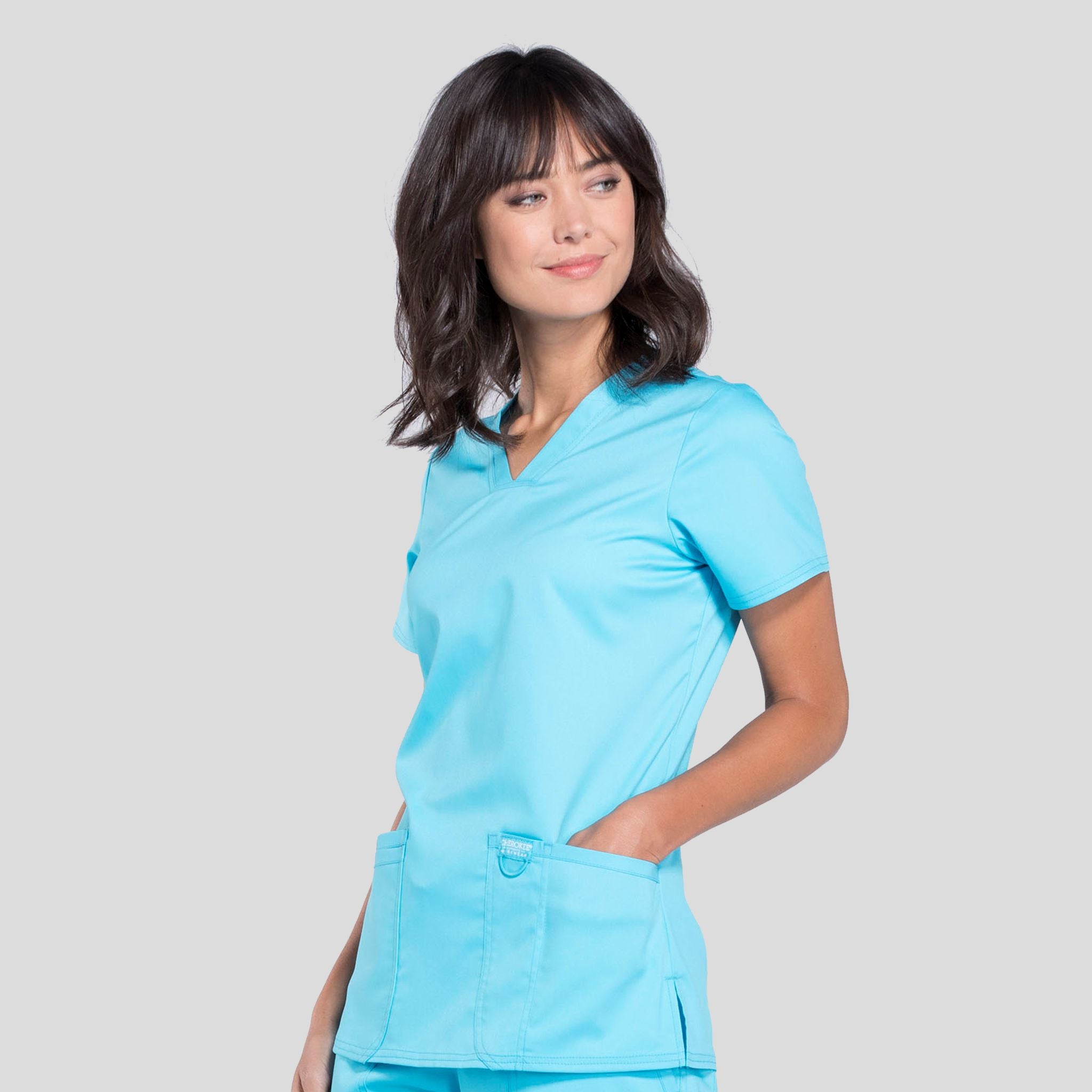 Women's V-Neck Solid Scrub Top