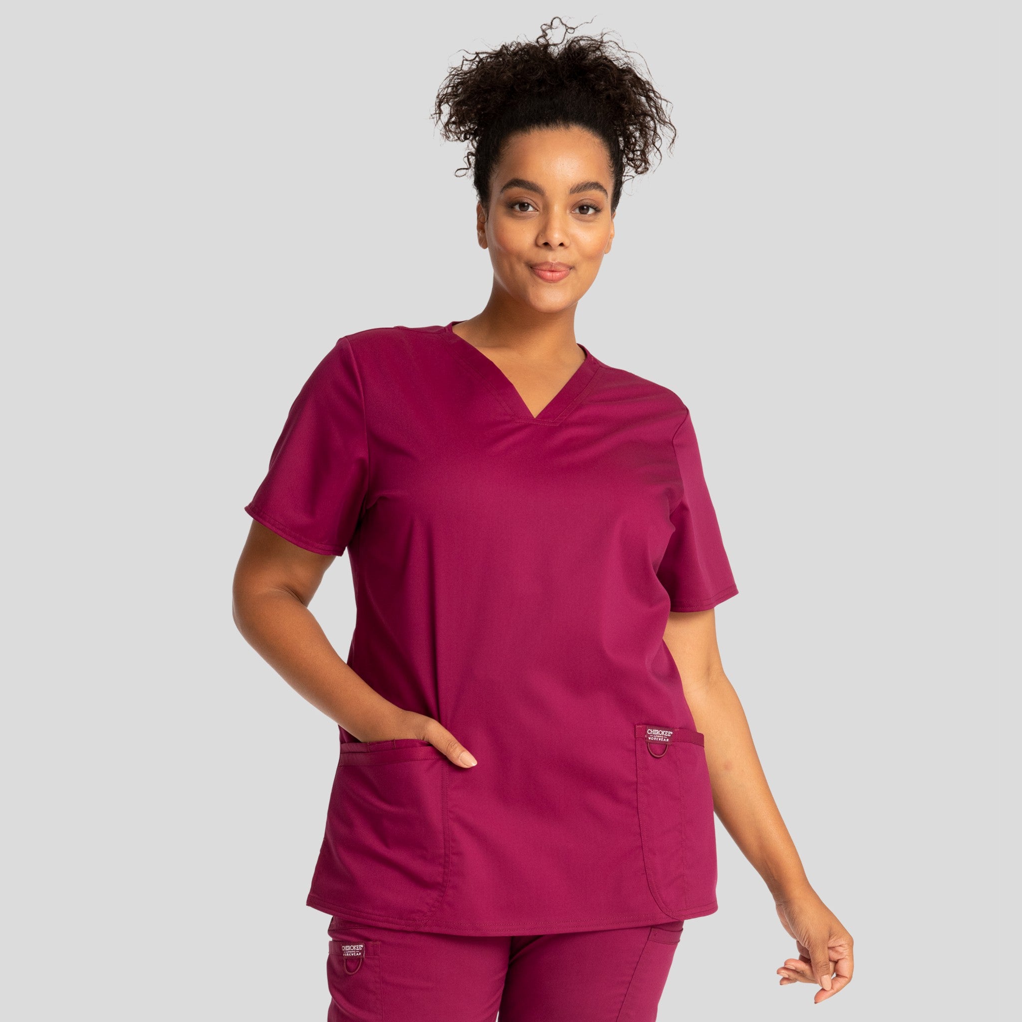 Women's V-Neck Solid Scrub Top