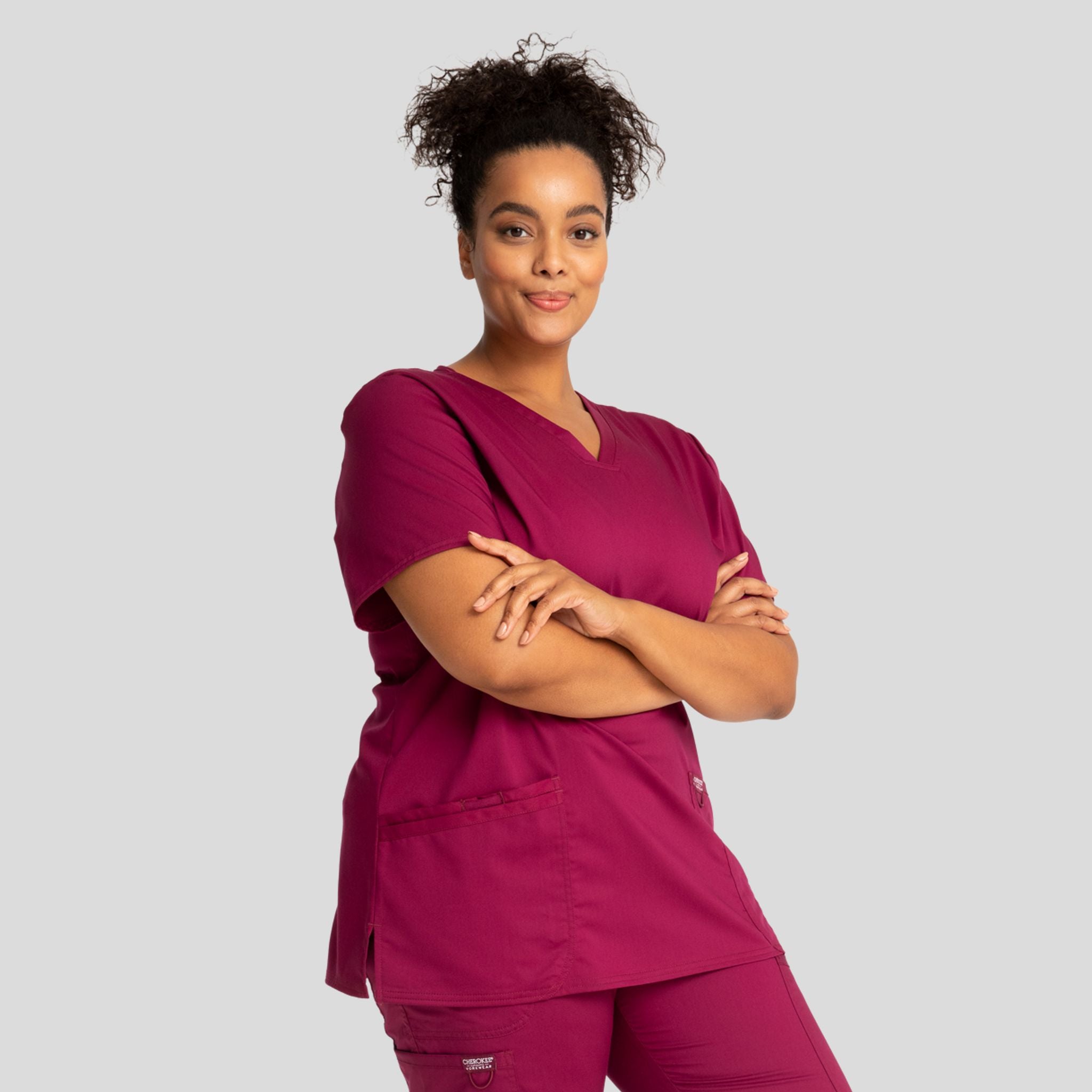 Women's V-Neck Solid Scrub Top