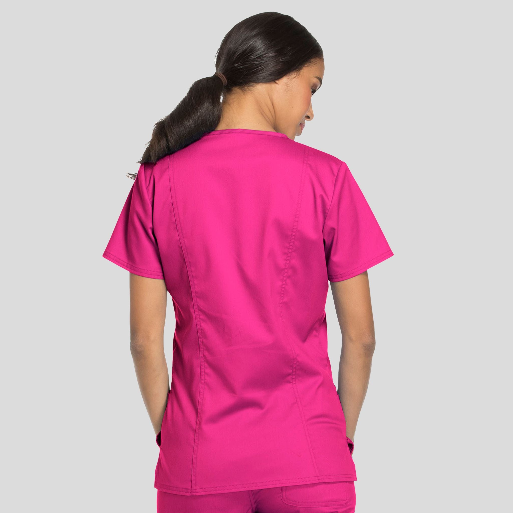Women's V-Neck Solid Scrub Top