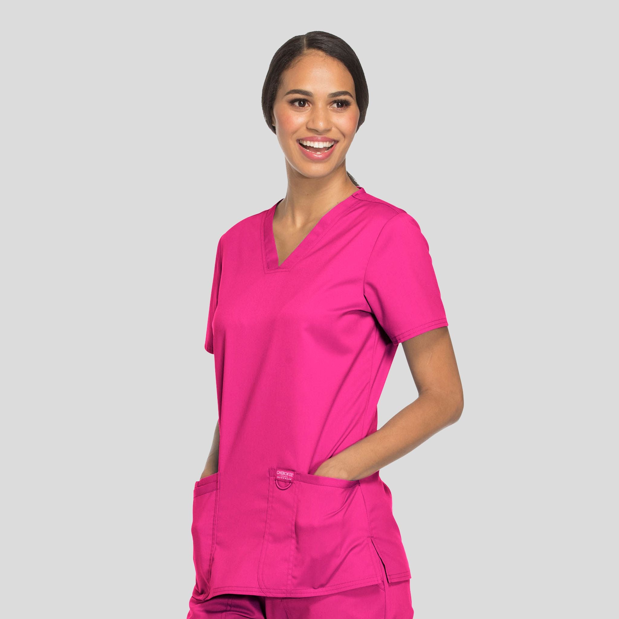 Women's V-Neck Solid Scrub Top