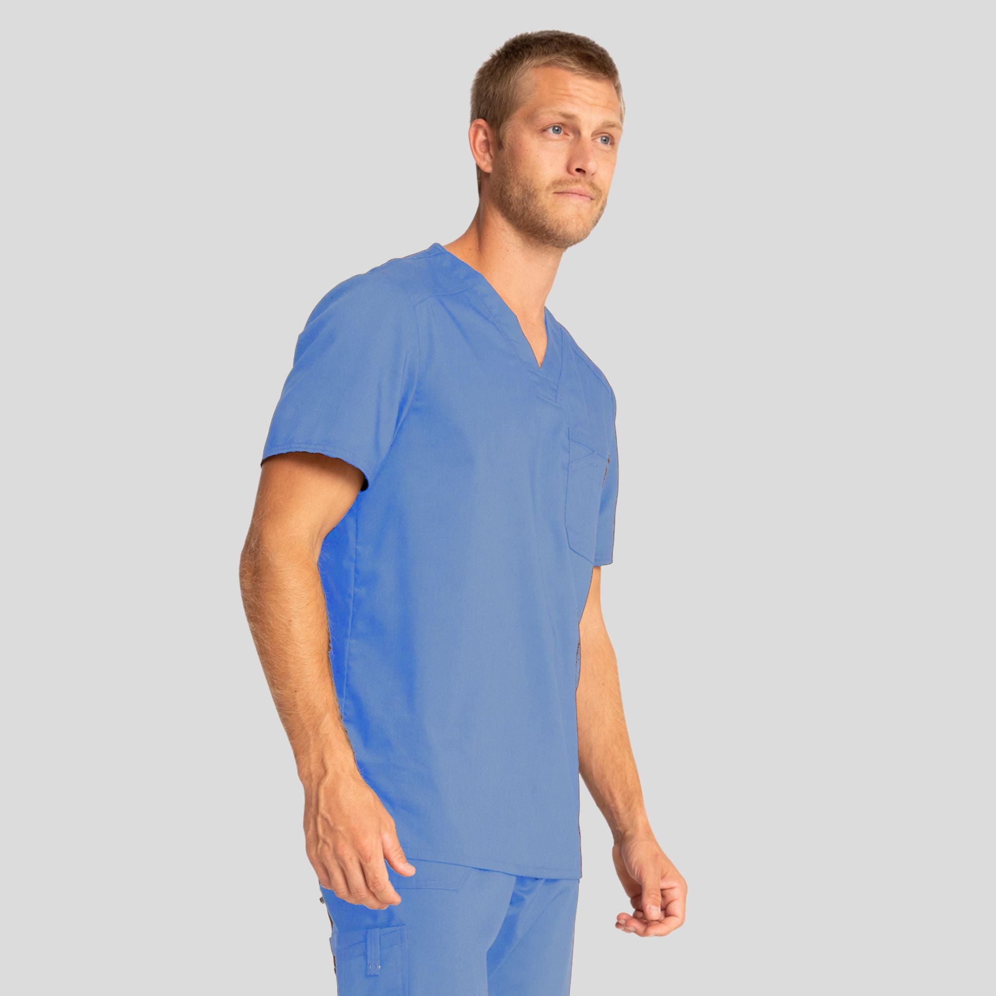 Men's V-Neck Solid Scrub Top