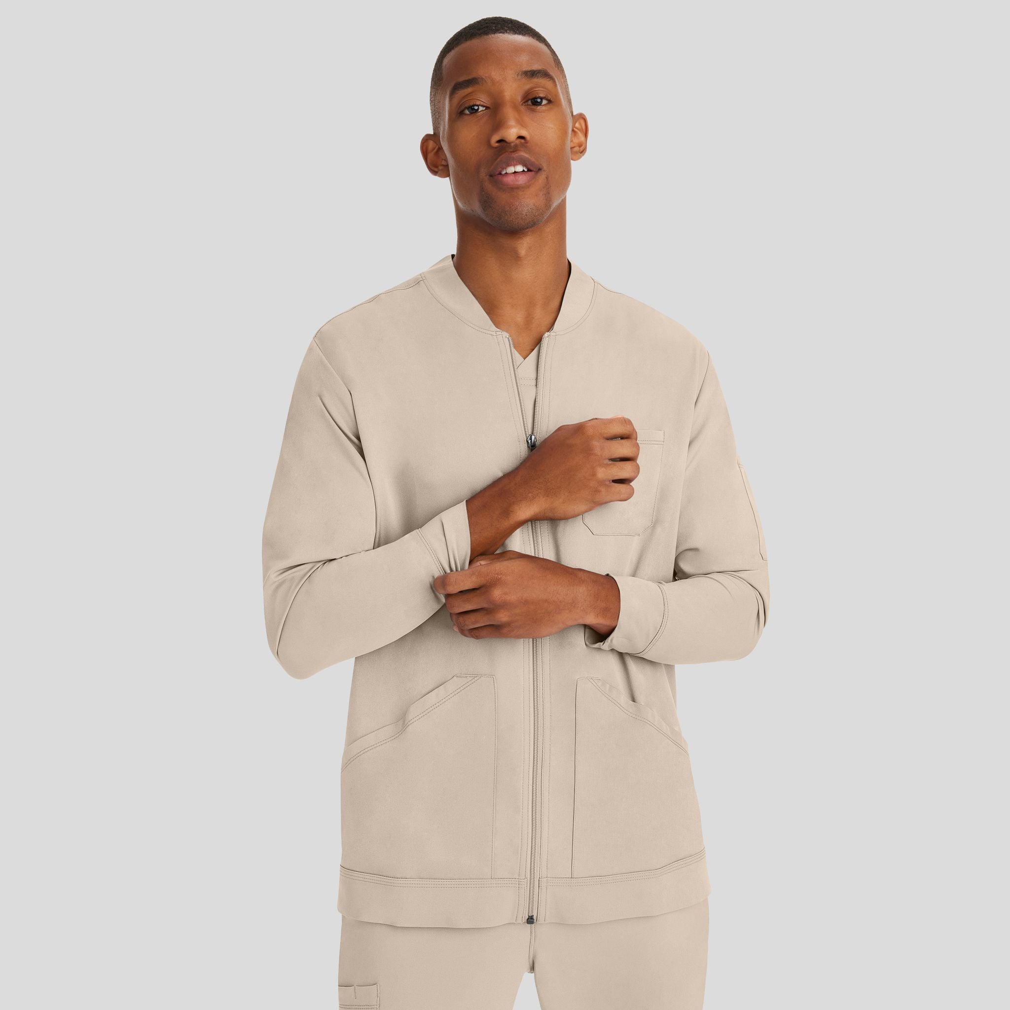 Men's Michael Zip Front Solid Scrub Jacket