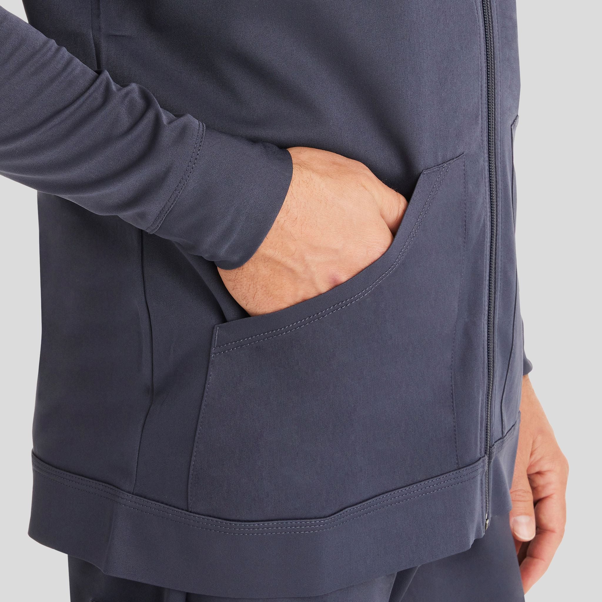 Men's Michael Zip Front Solid Scrub Jacket