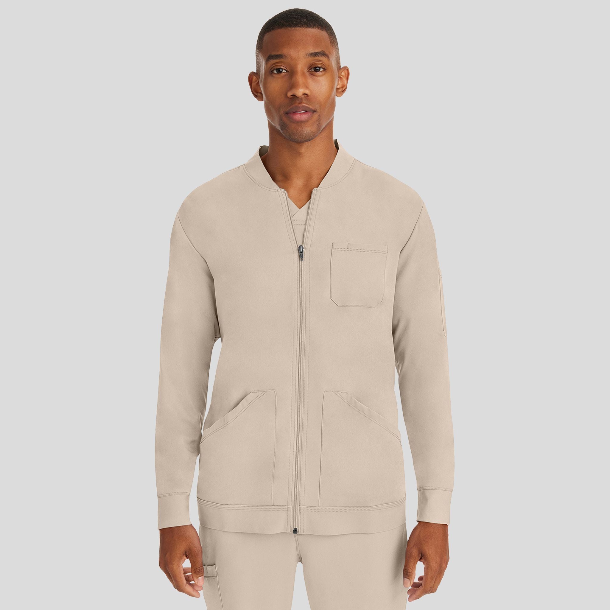 Men's Michael Zip Front Solid Scrub Jacket