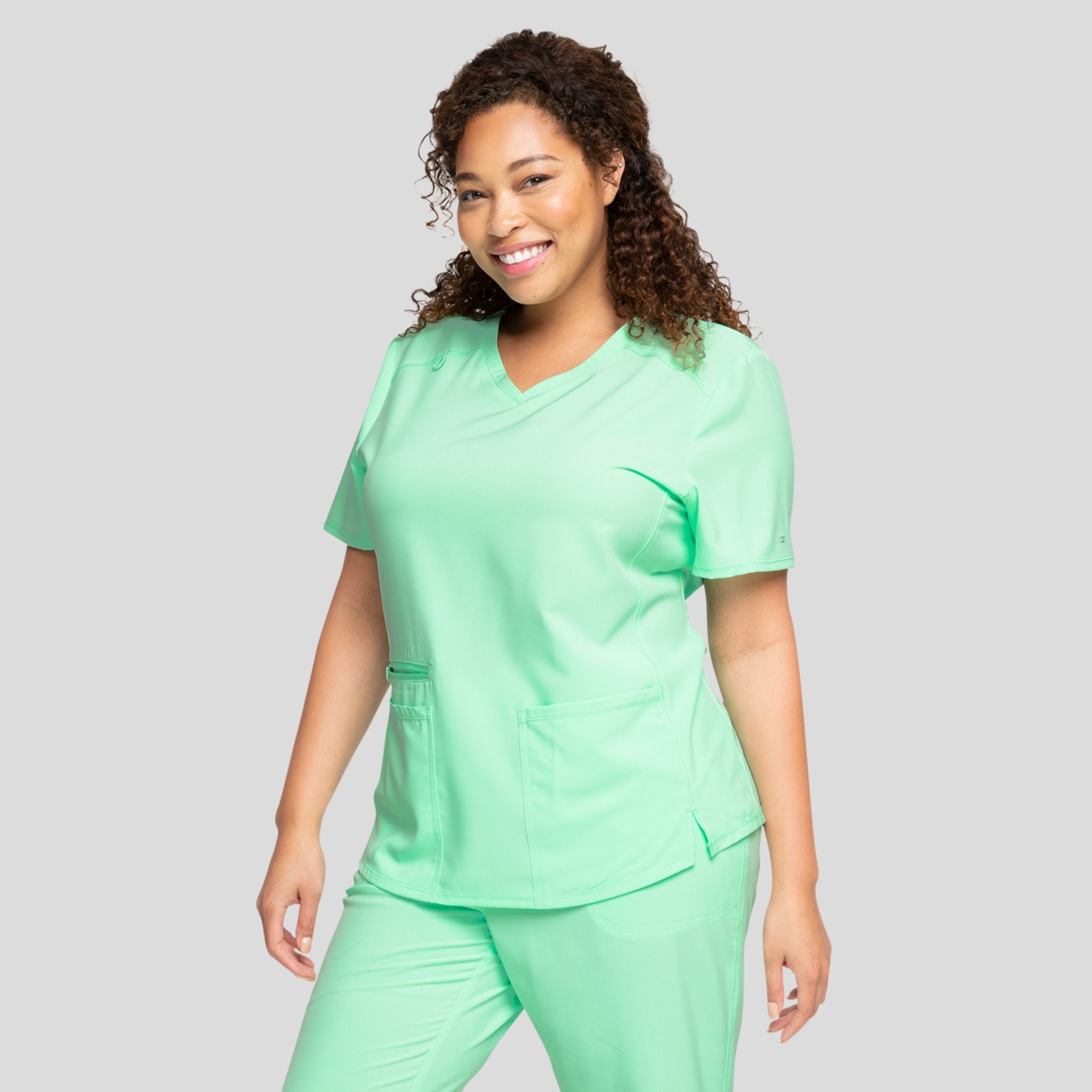 V-Neck Top With Badge Loop