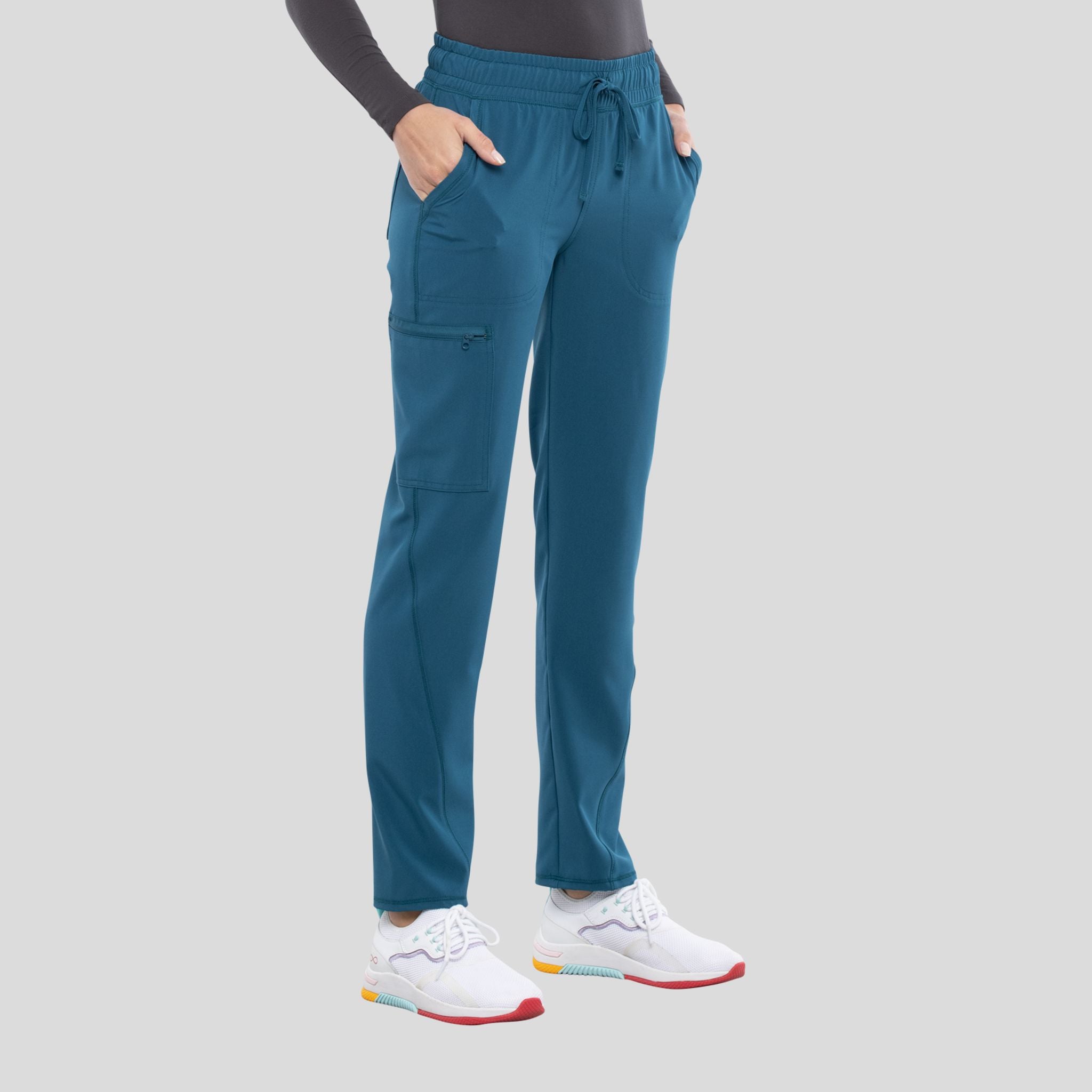 Mid Rise Tapered Leg Drawstring Pant