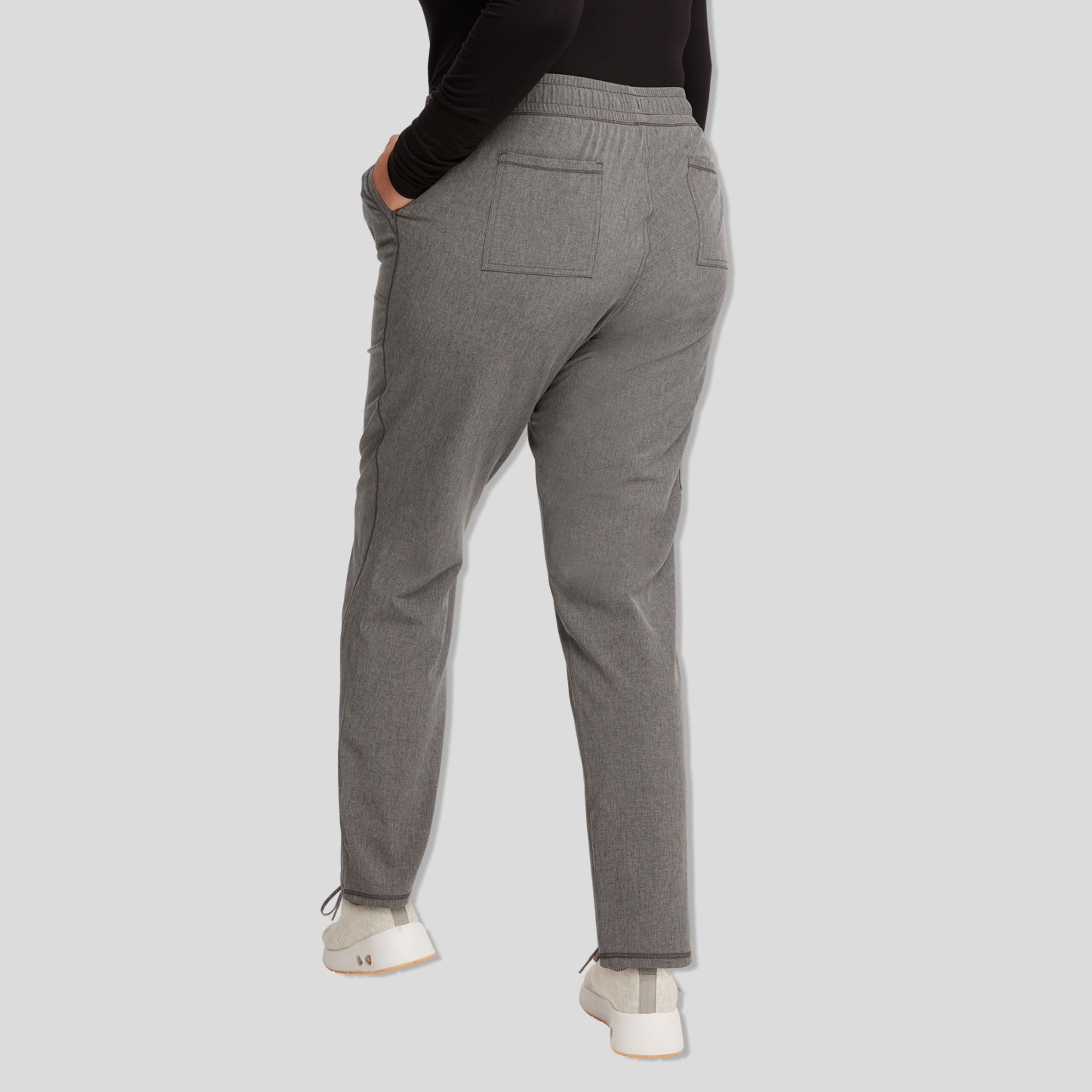 Mid Rise Tapered Leg Drawstring Pant