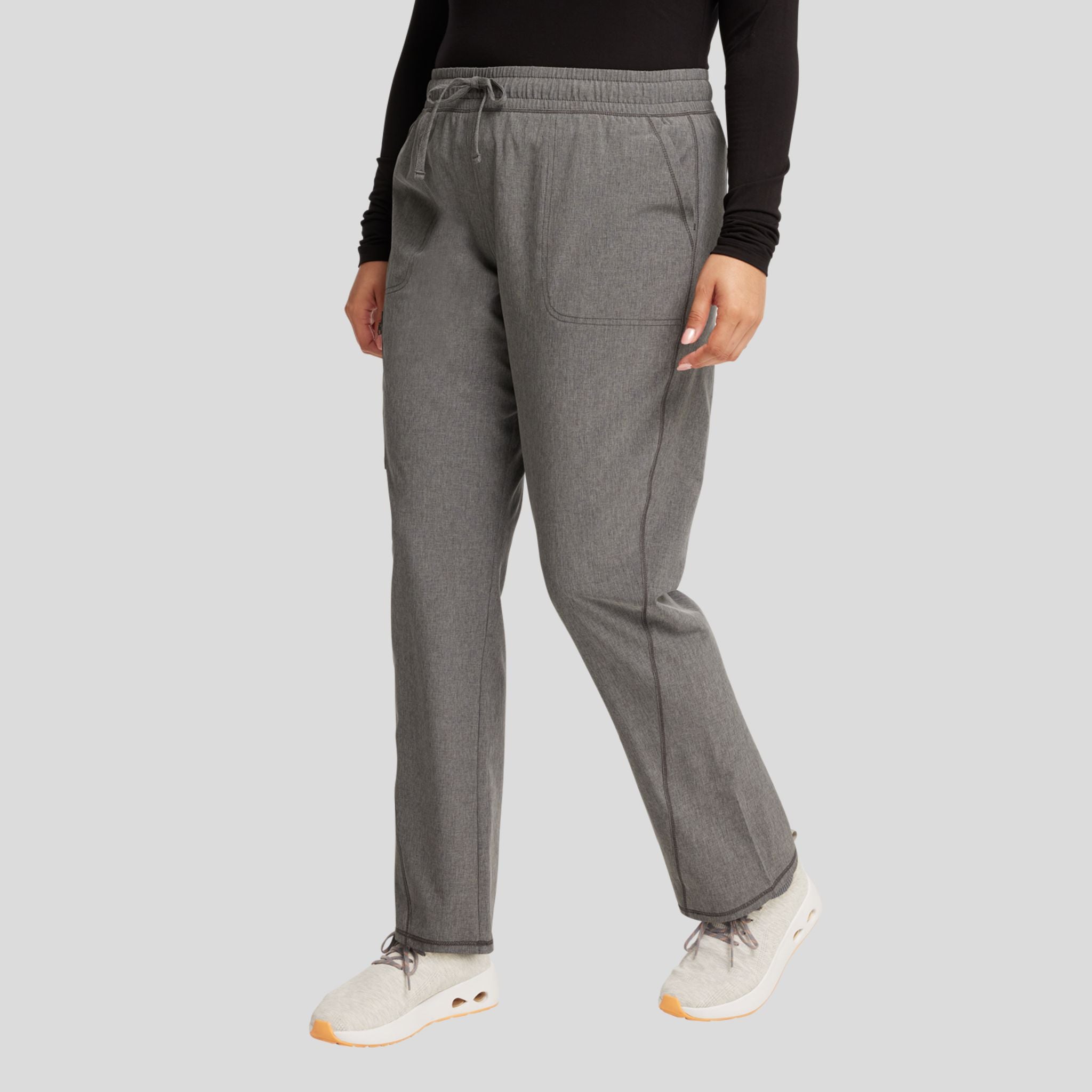 Mid Rise Tapered Leg Drawstring Pant