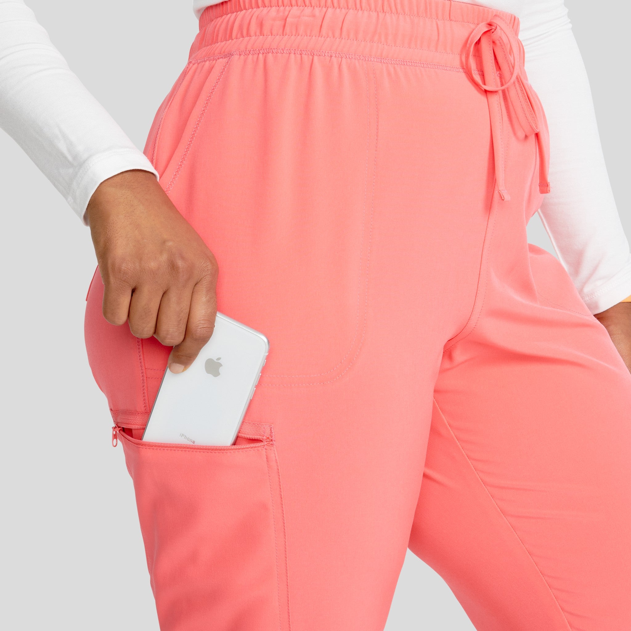 Mid Rise Tapered Leg Drawstring Pant