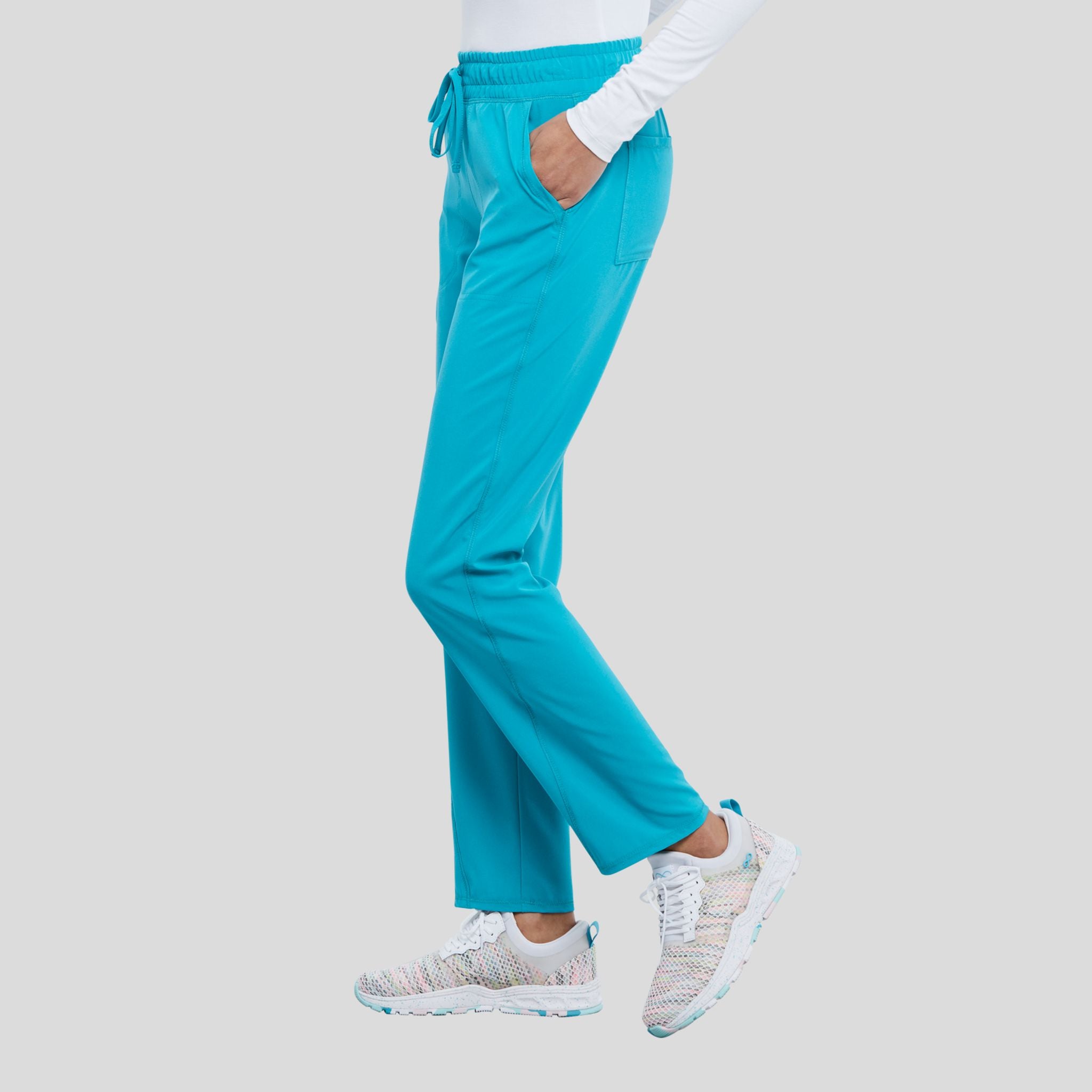 Mid Rise Tapered Leg Drawstring Pant