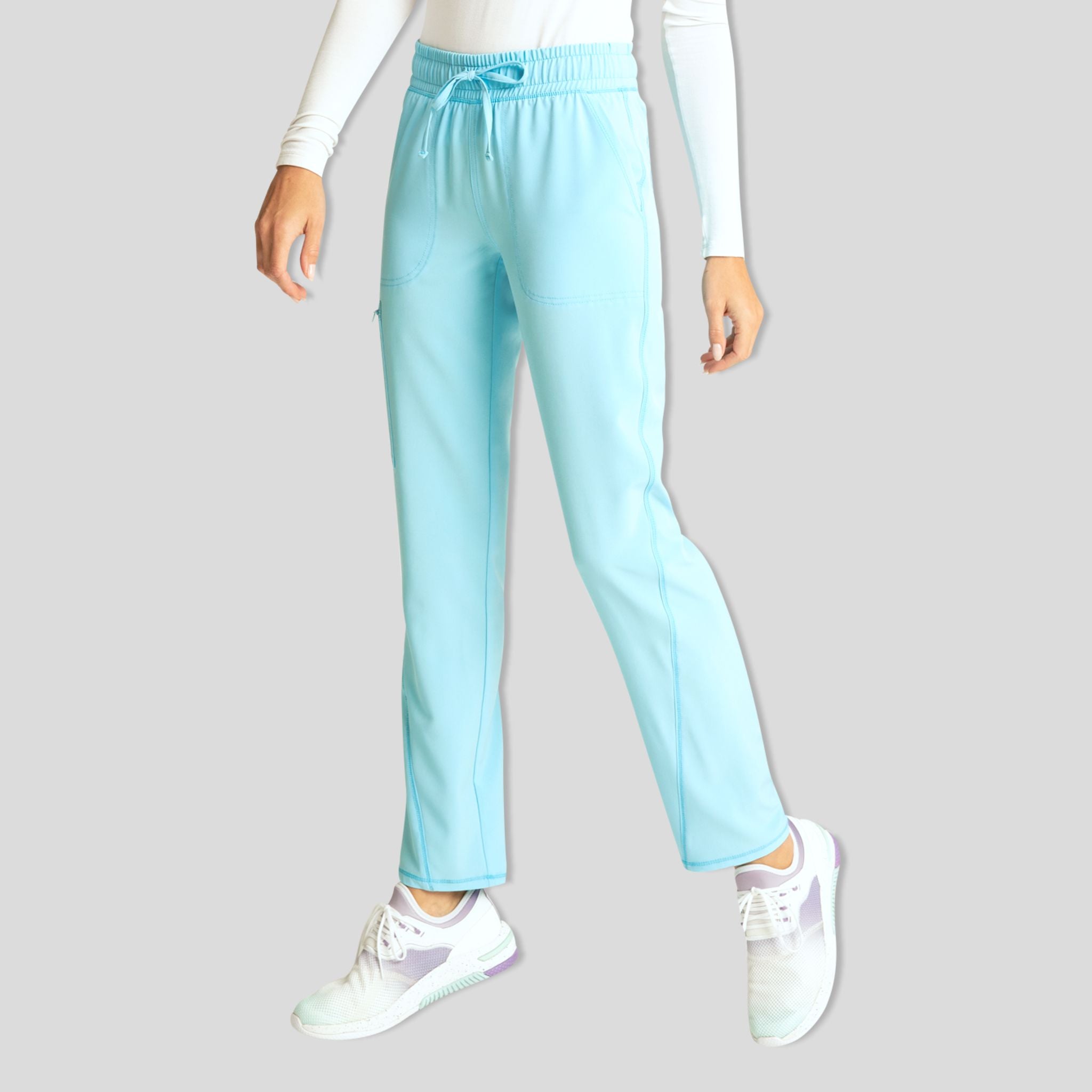 Mid Rise Tapered Leg Drawstring Pant