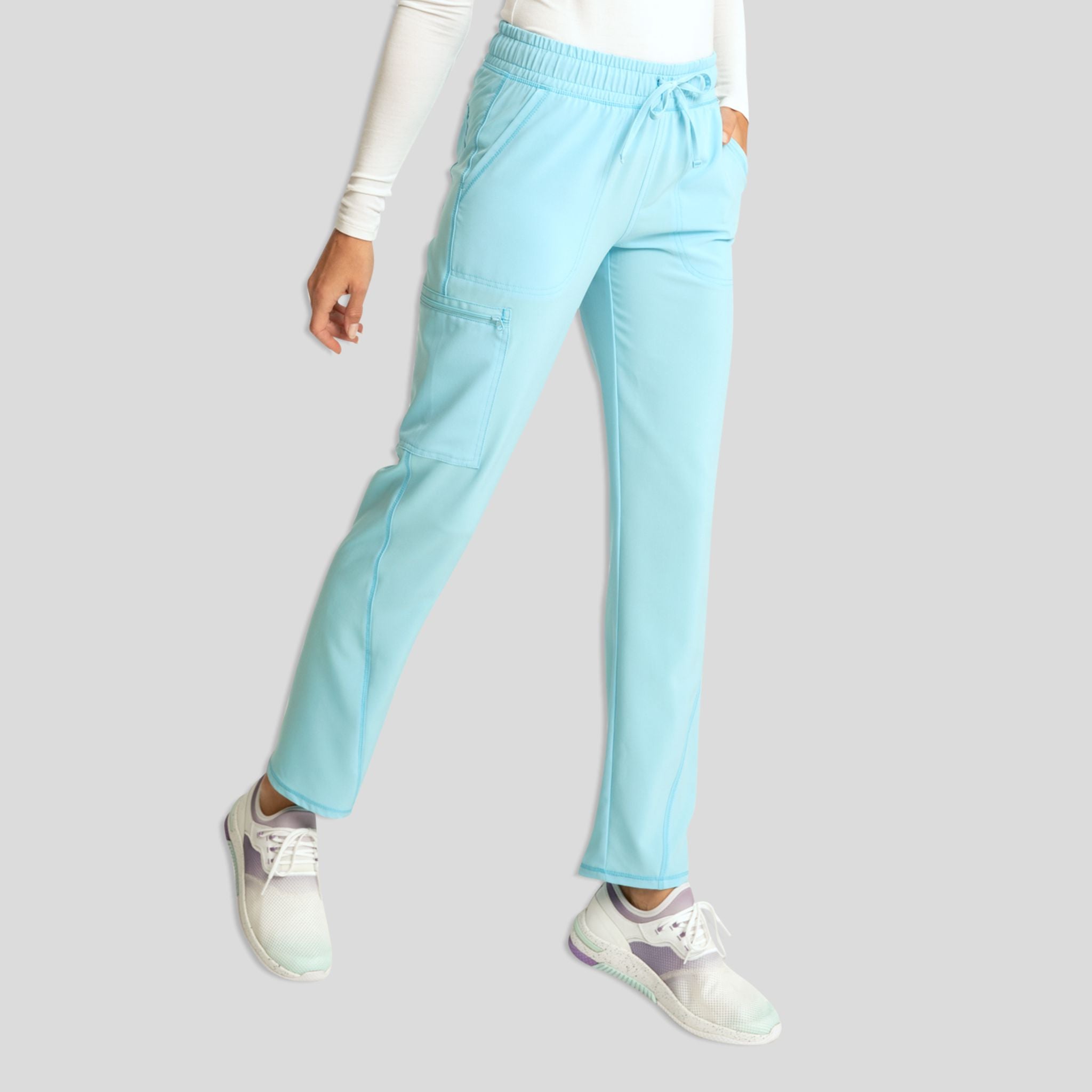 Mid Rise Tapered Leg Drawstring Pant