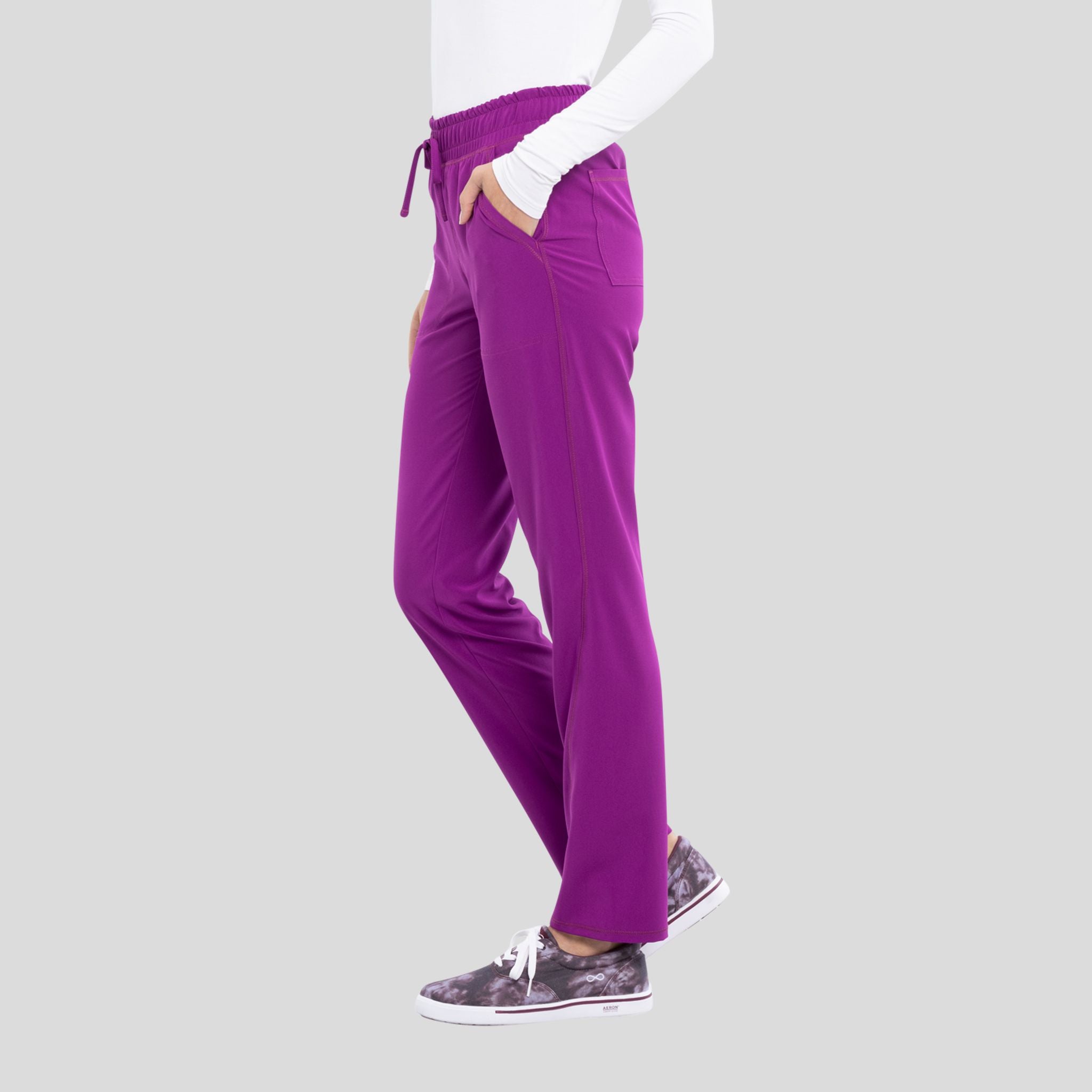 Mid Rise Tapered Leg Drawstring Pant