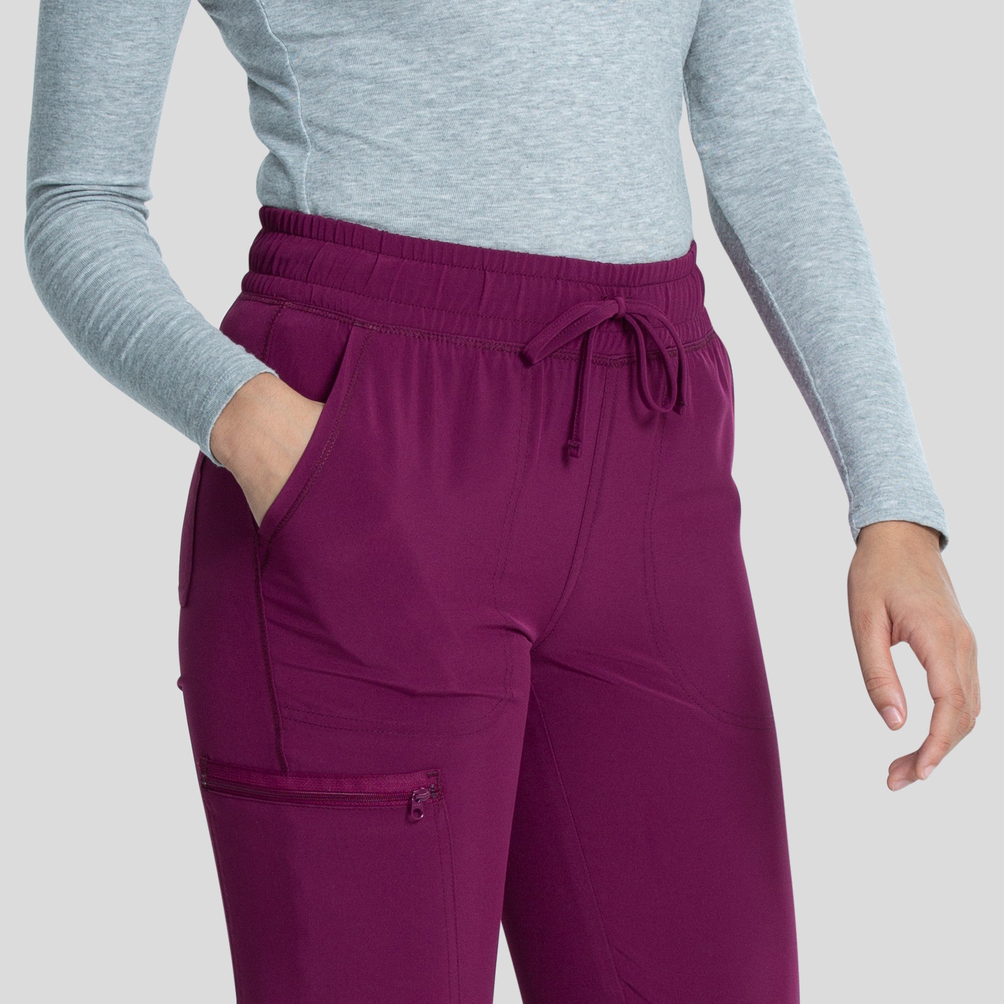 Mid Rise Tapered Leg Drawstring Pant