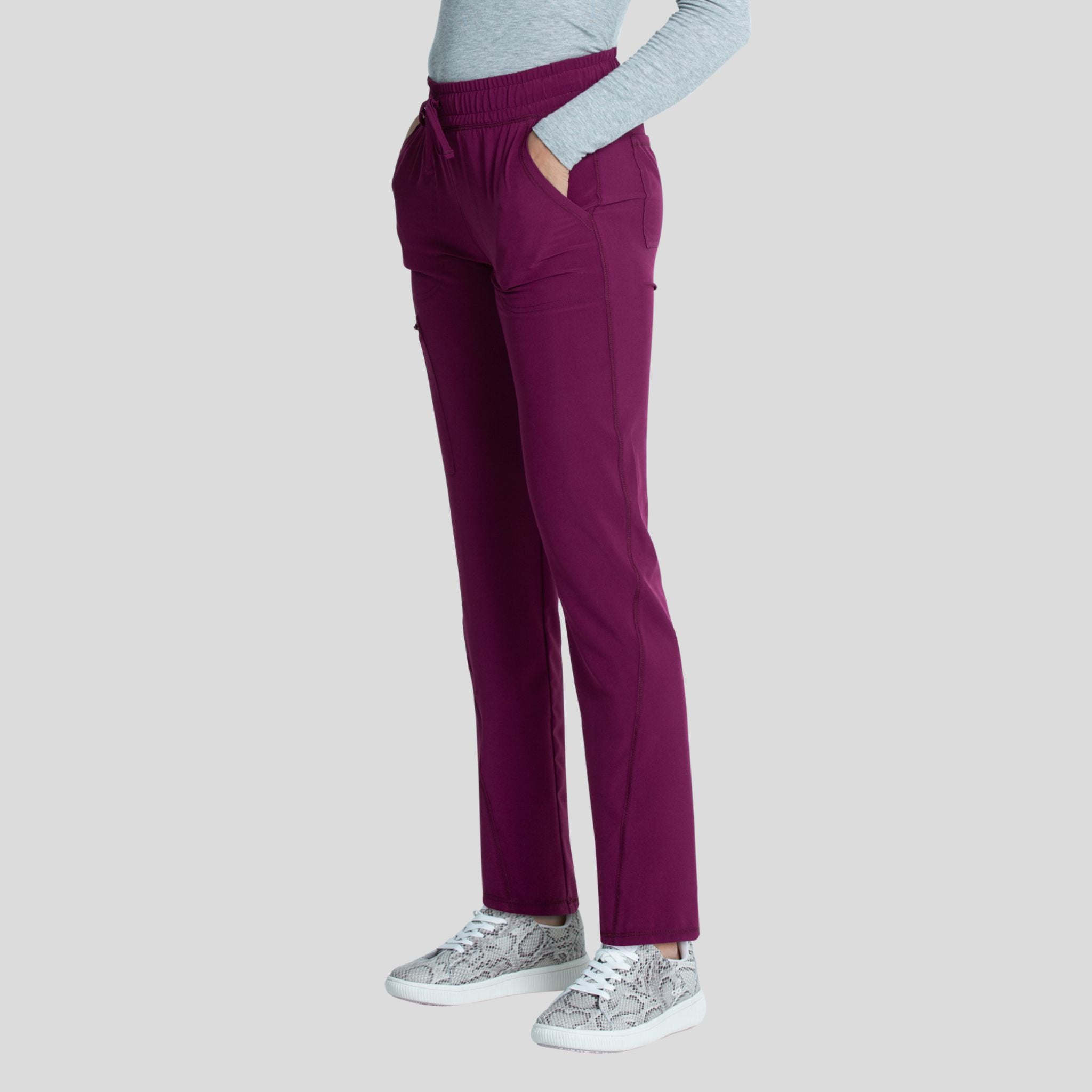 Mid Rise Tapered Leg Drawstring Pant