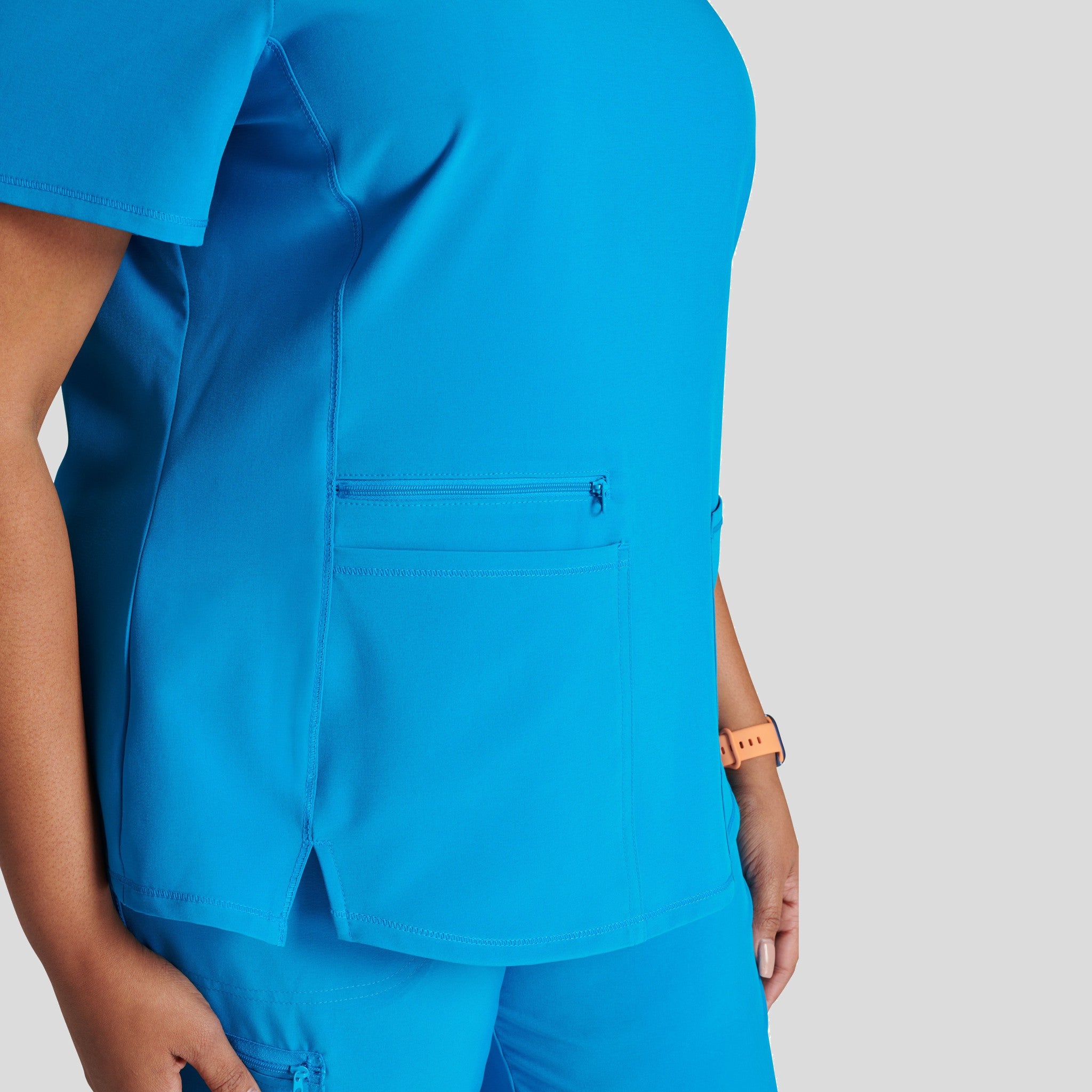 V-Neck Top With Badge Loop