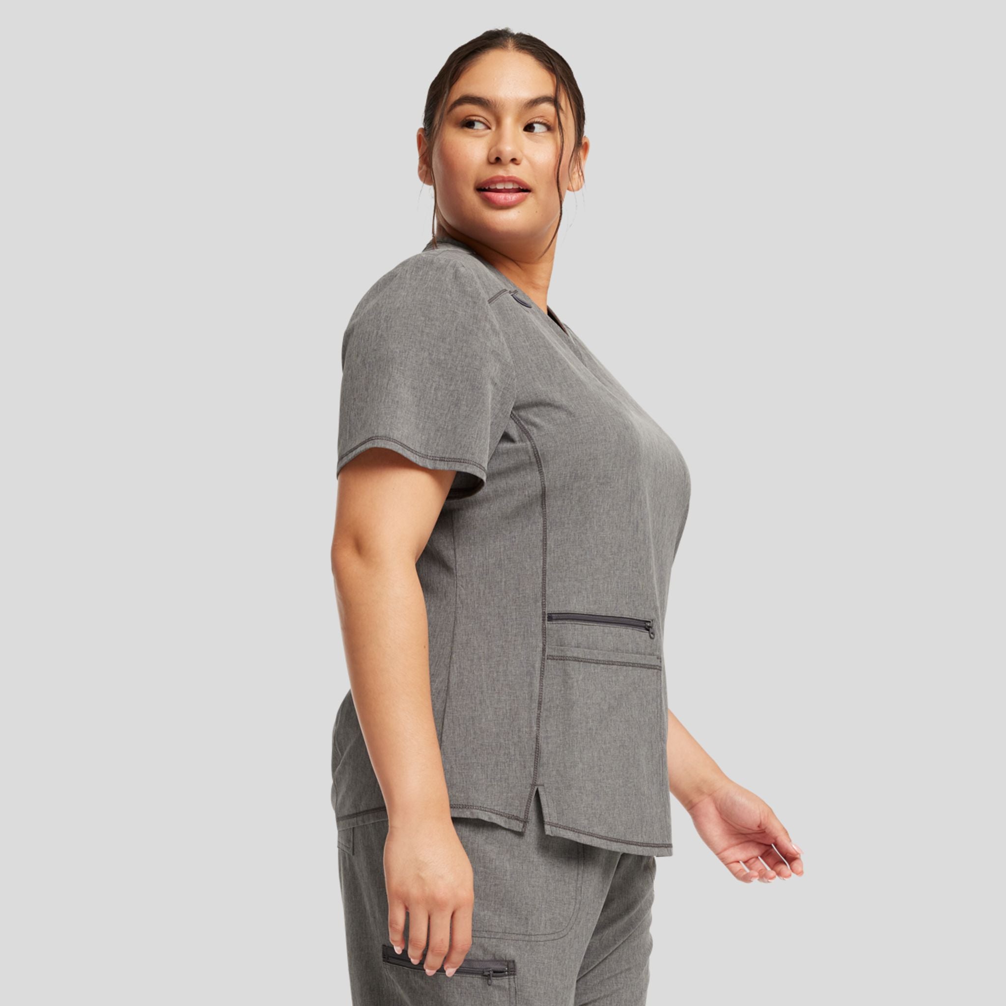 V-Neck Top With Badge Loop