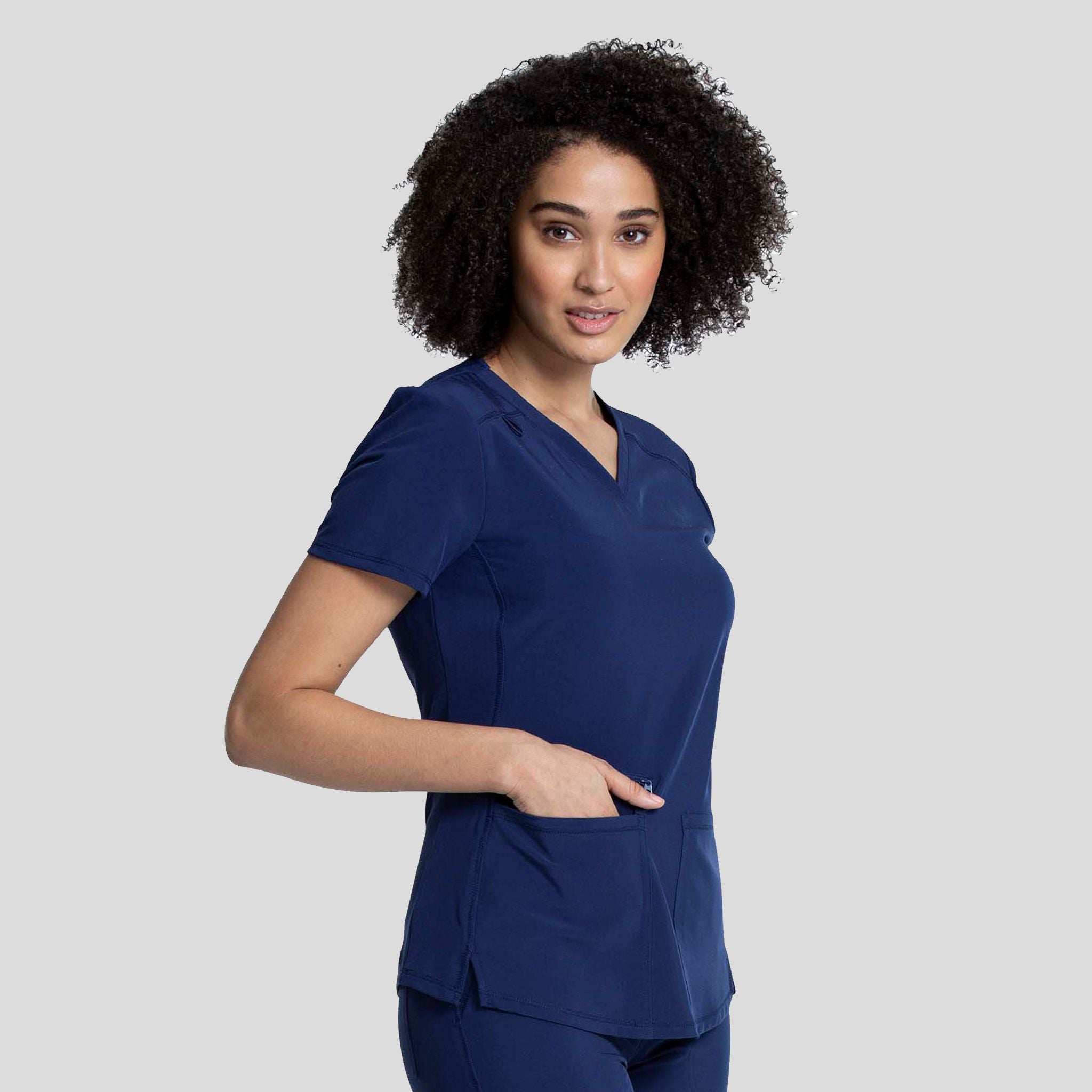 V-Neck Top With Badge Loop