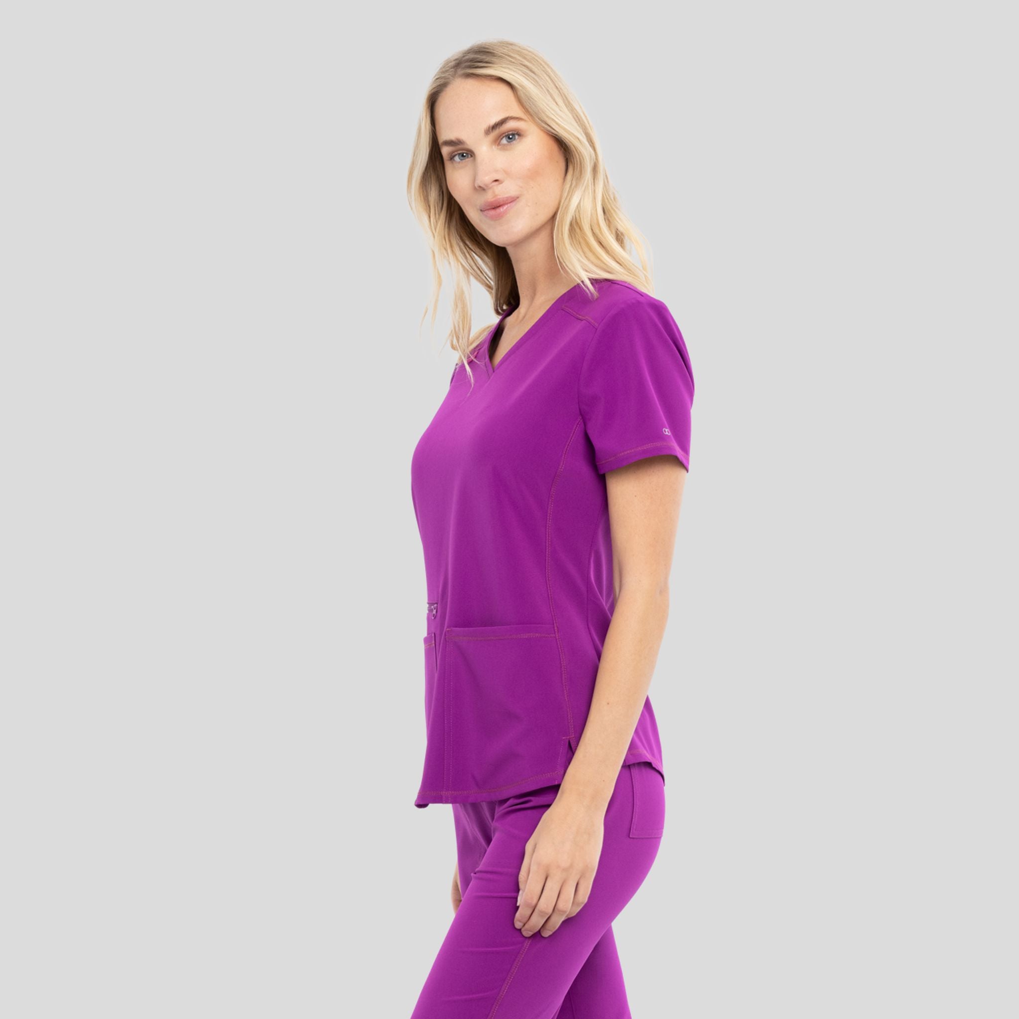 V-Neck Top With Badge Loop