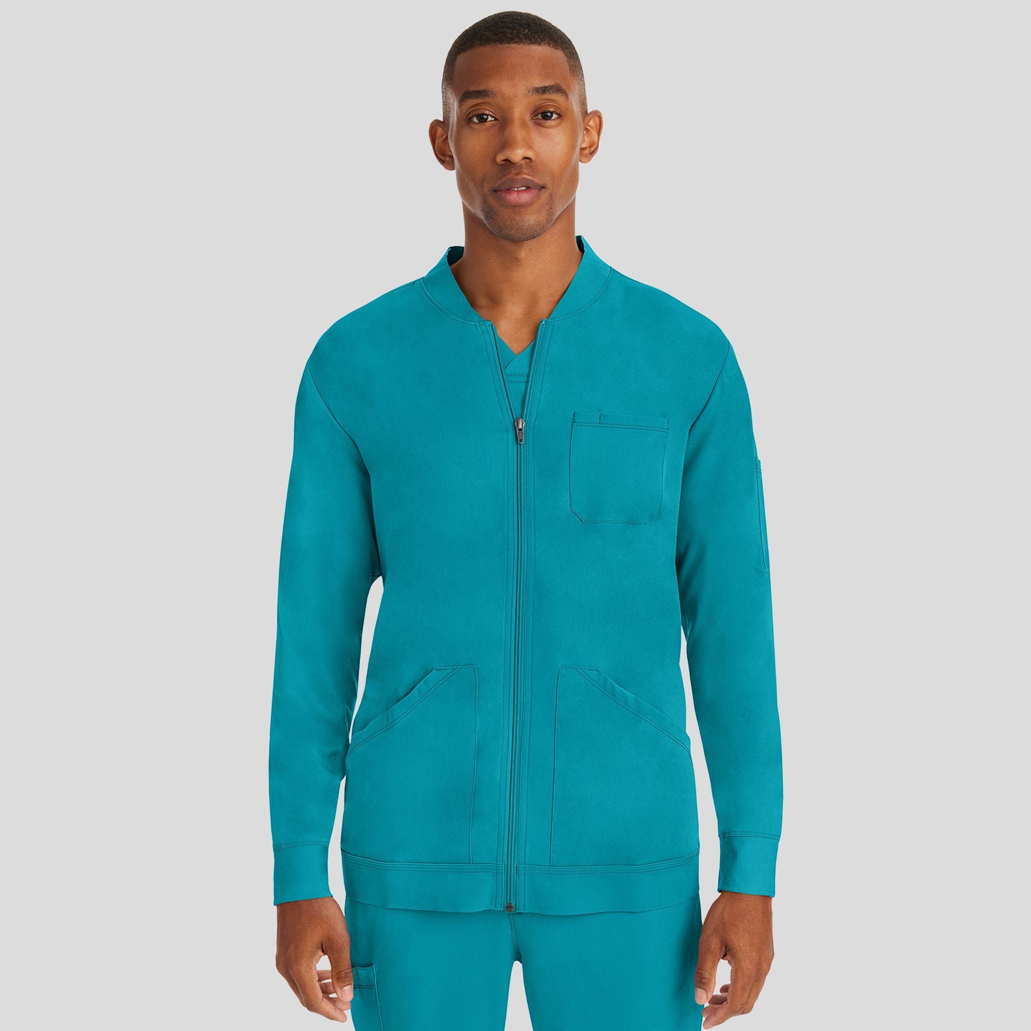 Men's Michael Zip Front Solid Scrub Jacket