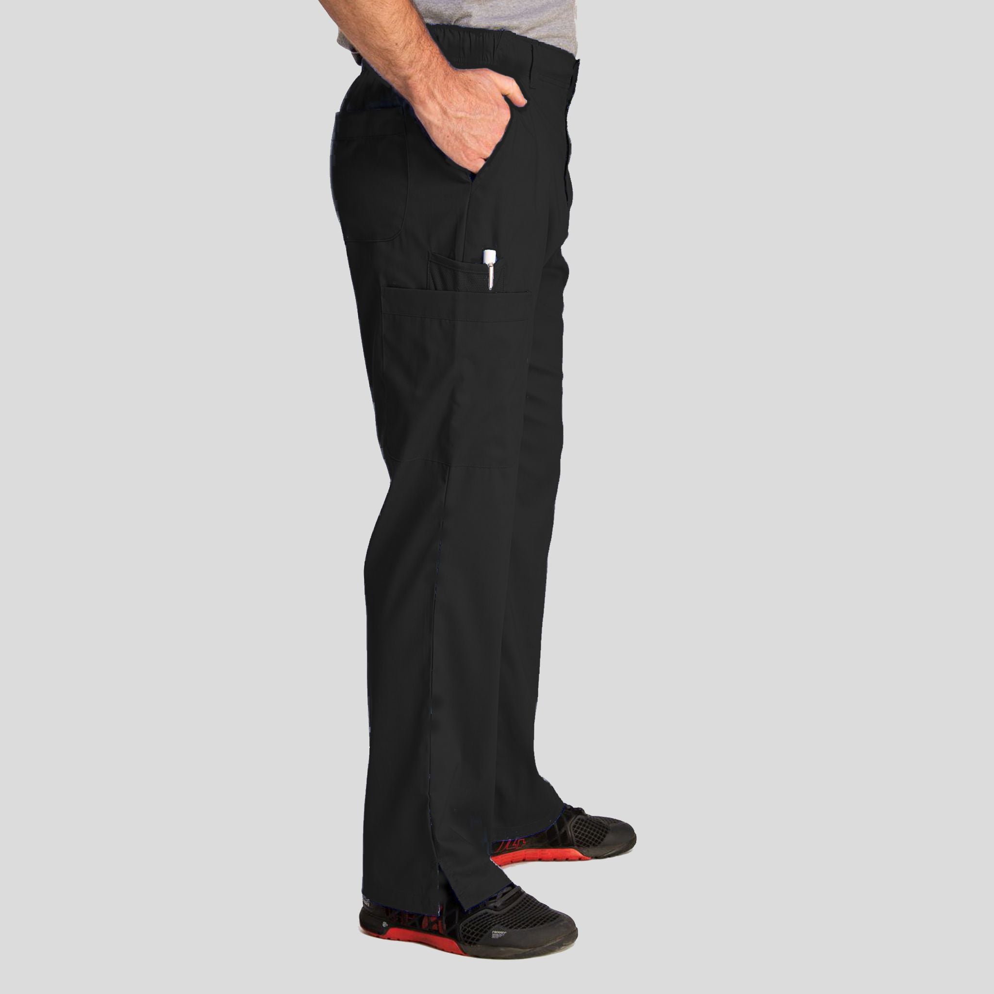 Men's Half Elastic Waistband Pant