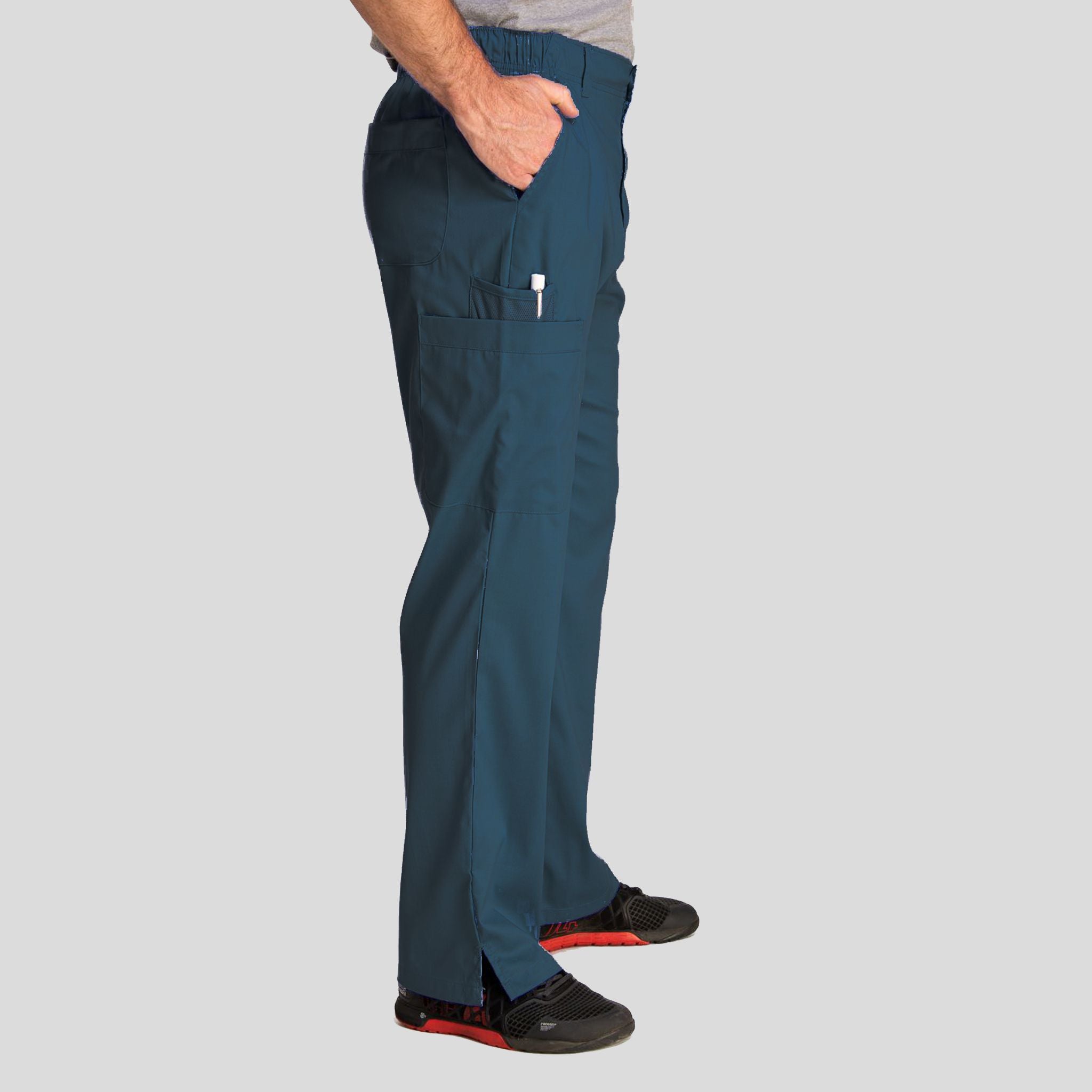 Men's Half Elastic Waistband Pant