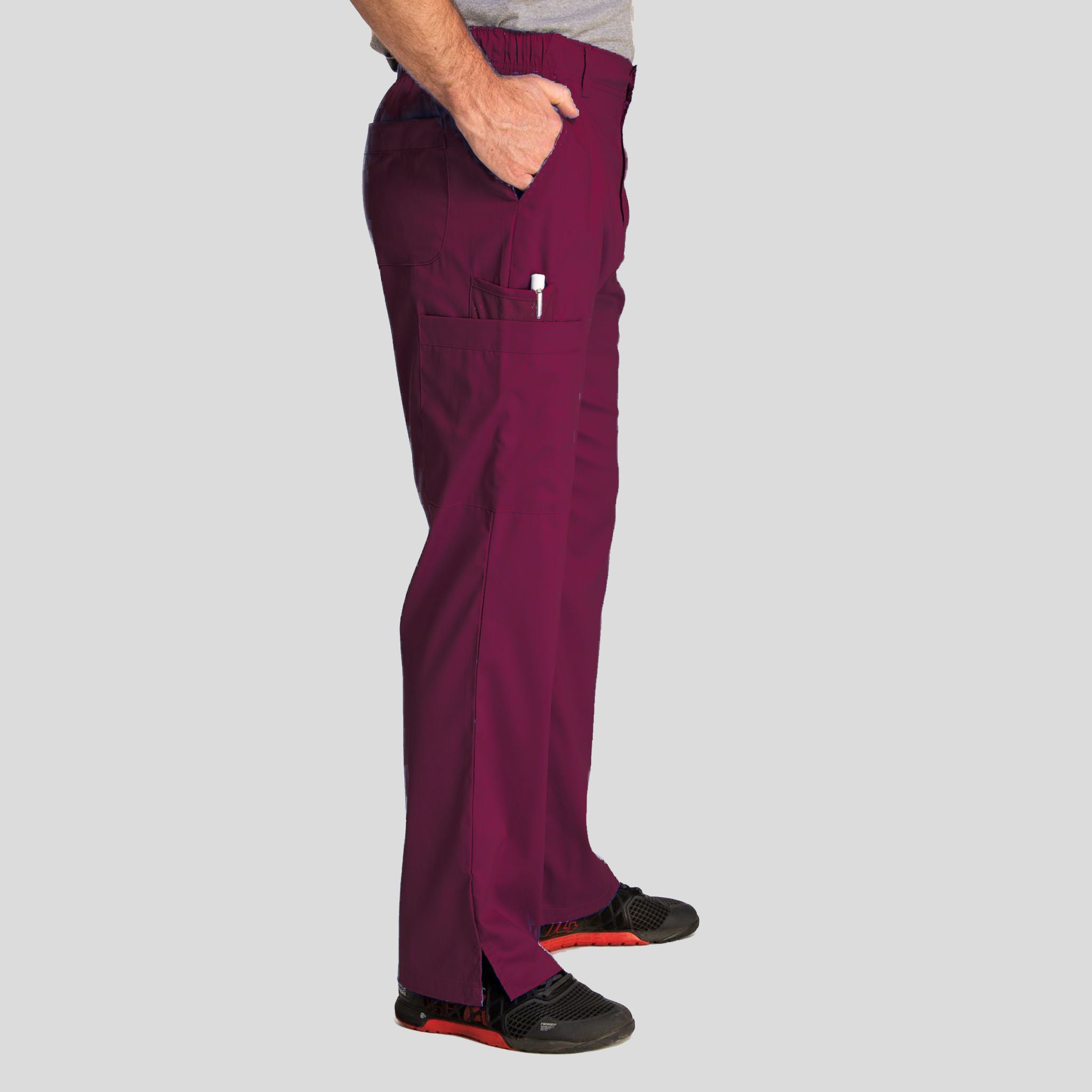 Men's Half Elastic Waistband Pant