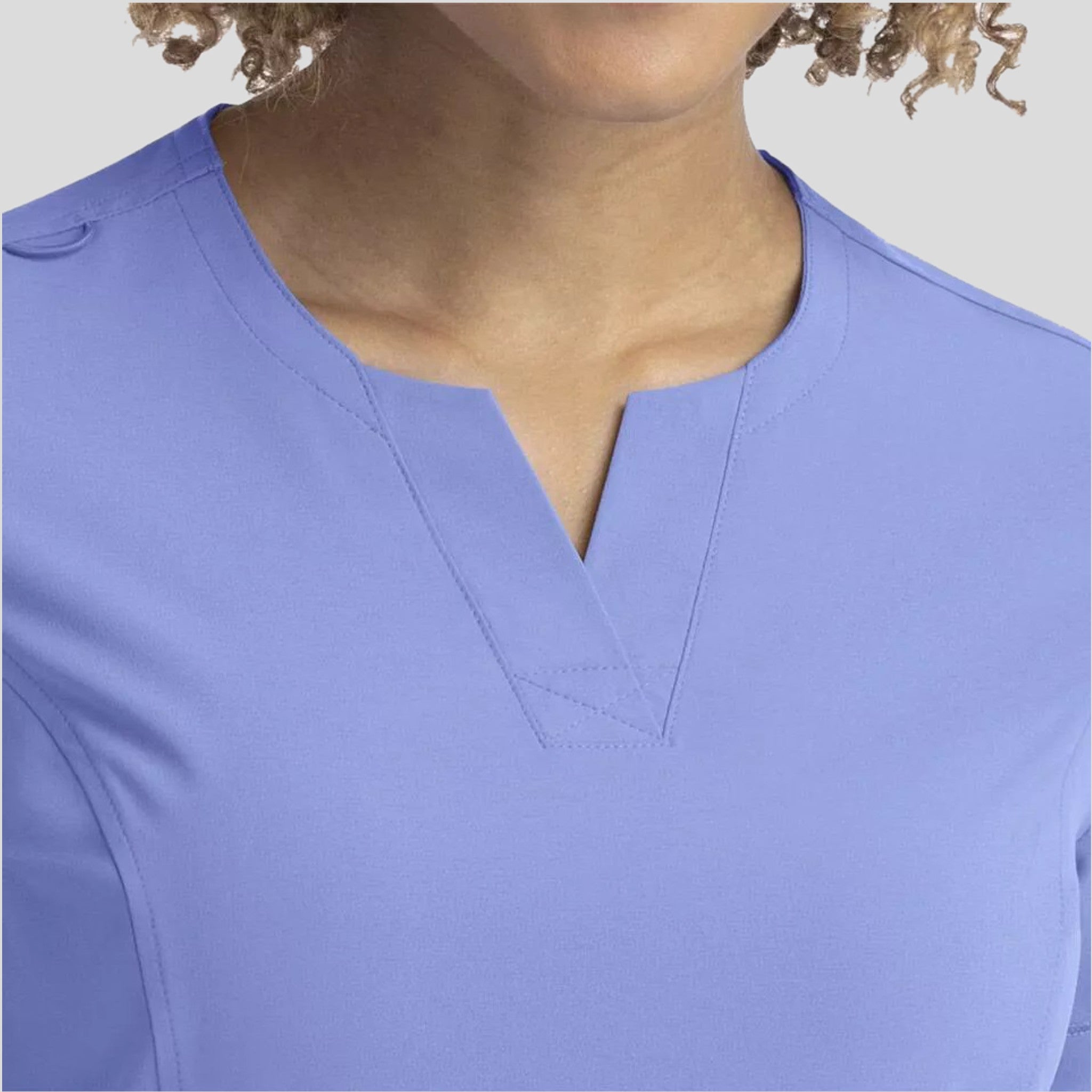 Notched Crew Neck Top