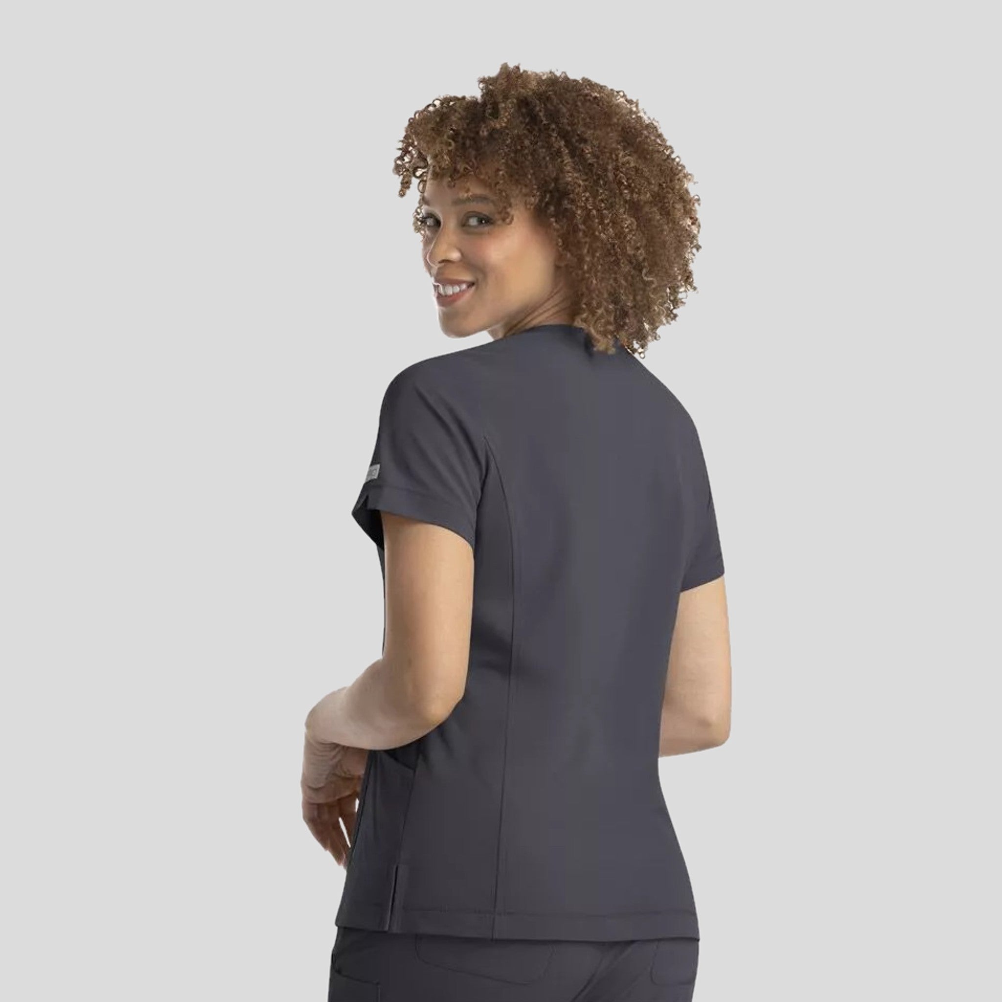 Notched Crew Neck Top