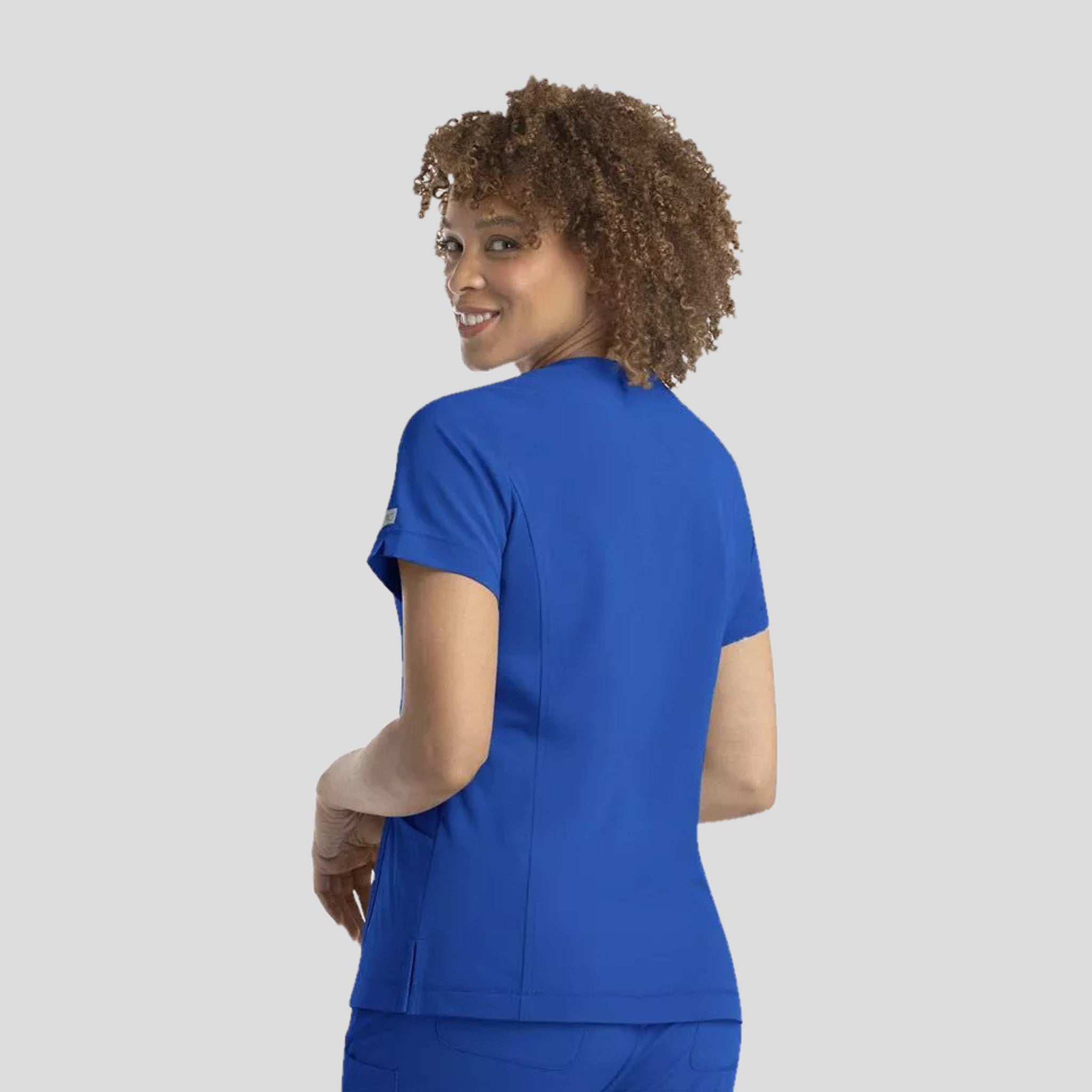 Notched Crew Neck Top