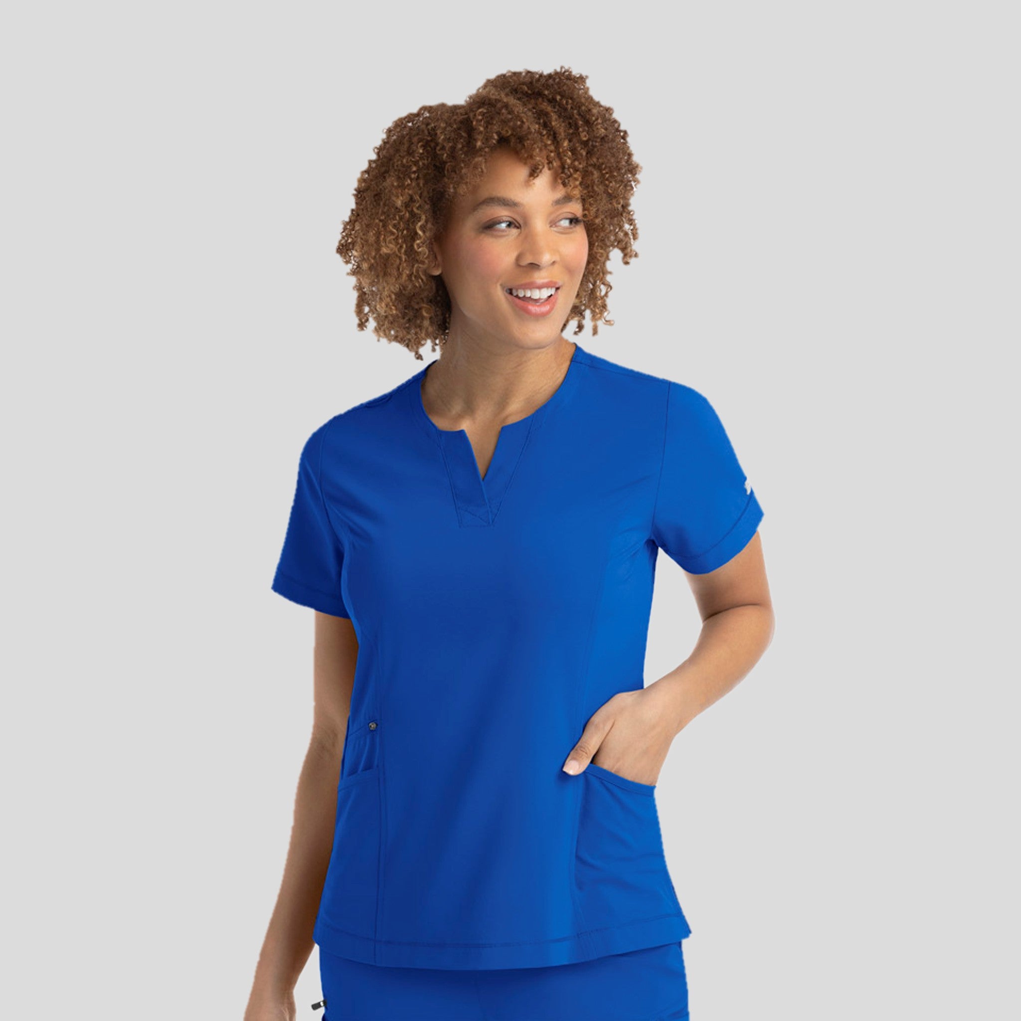 Notched Crew Neck Top