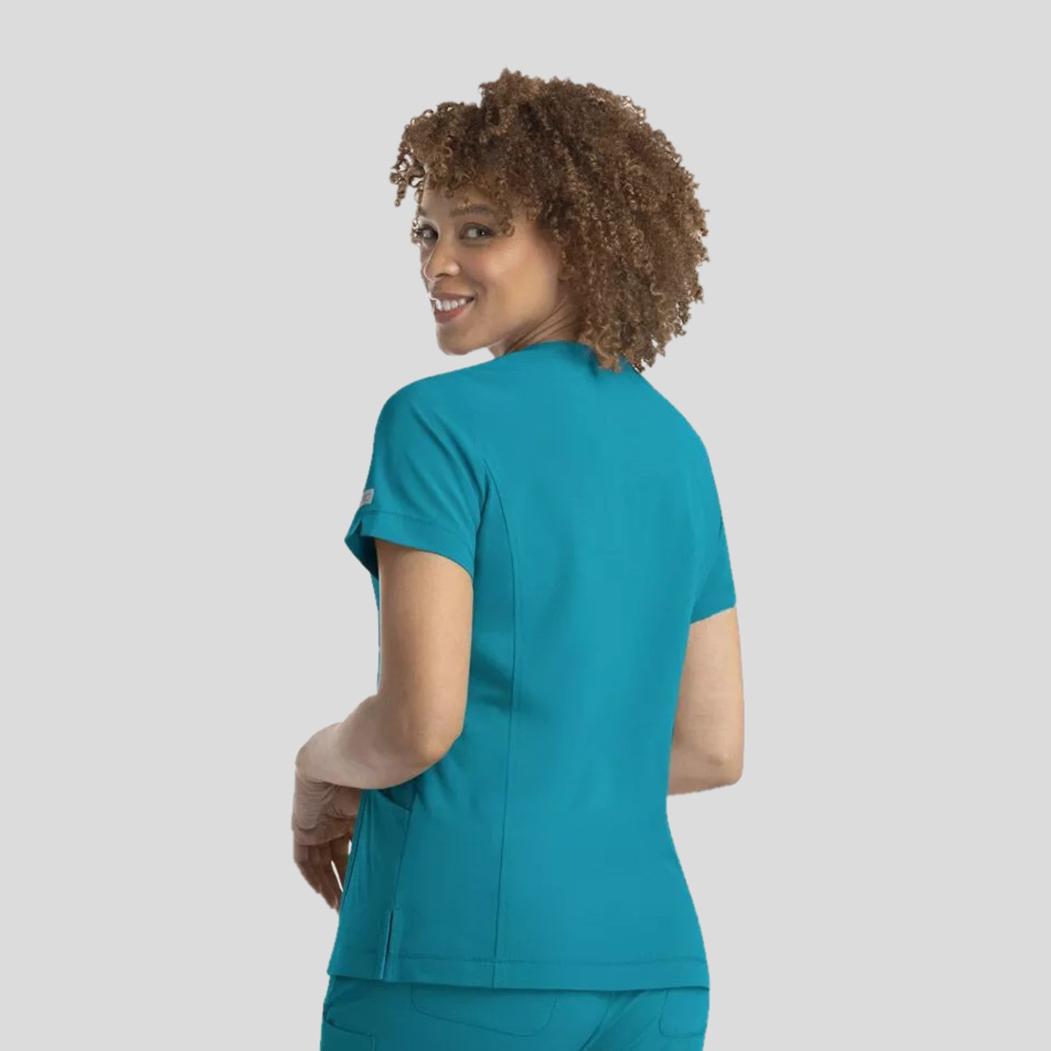 Notched Crew Neck Top