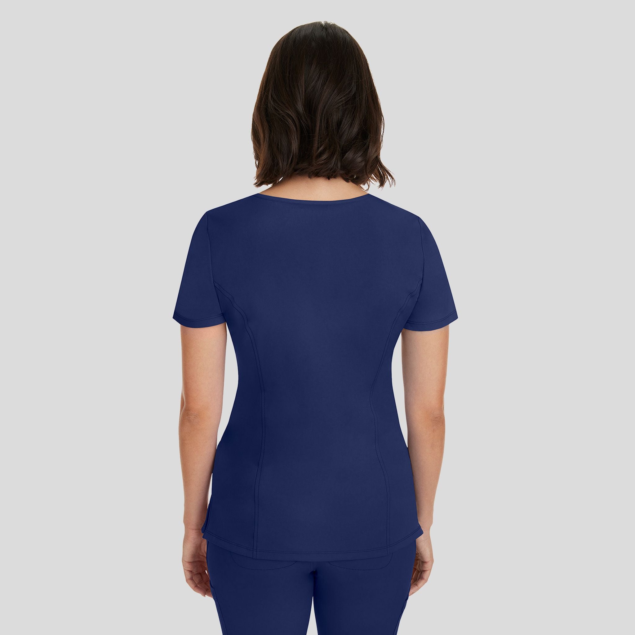 Women's Madison Mock Wrap Solid Scrub Top