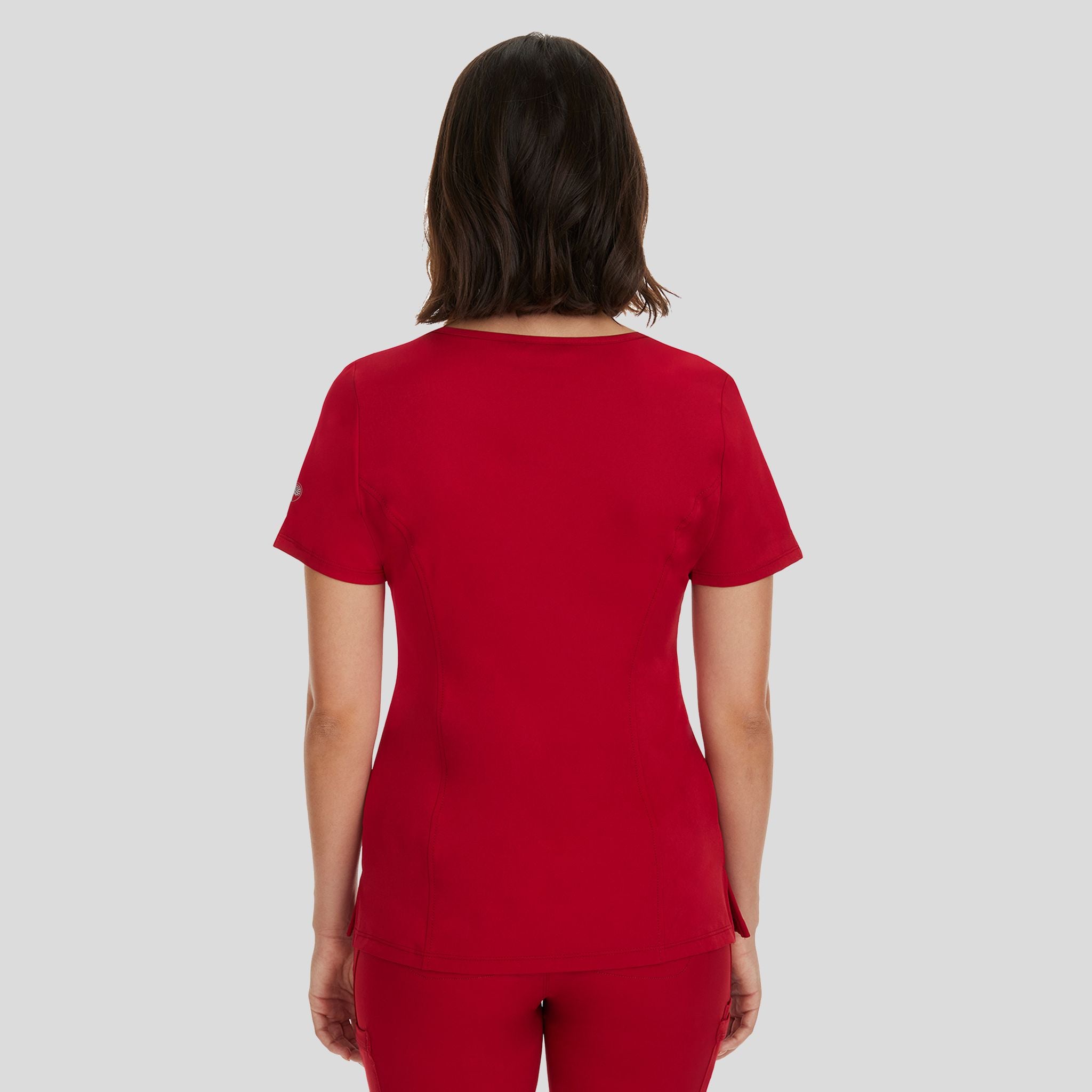 Women's Madison Mock Wrap Solid Scrub Top