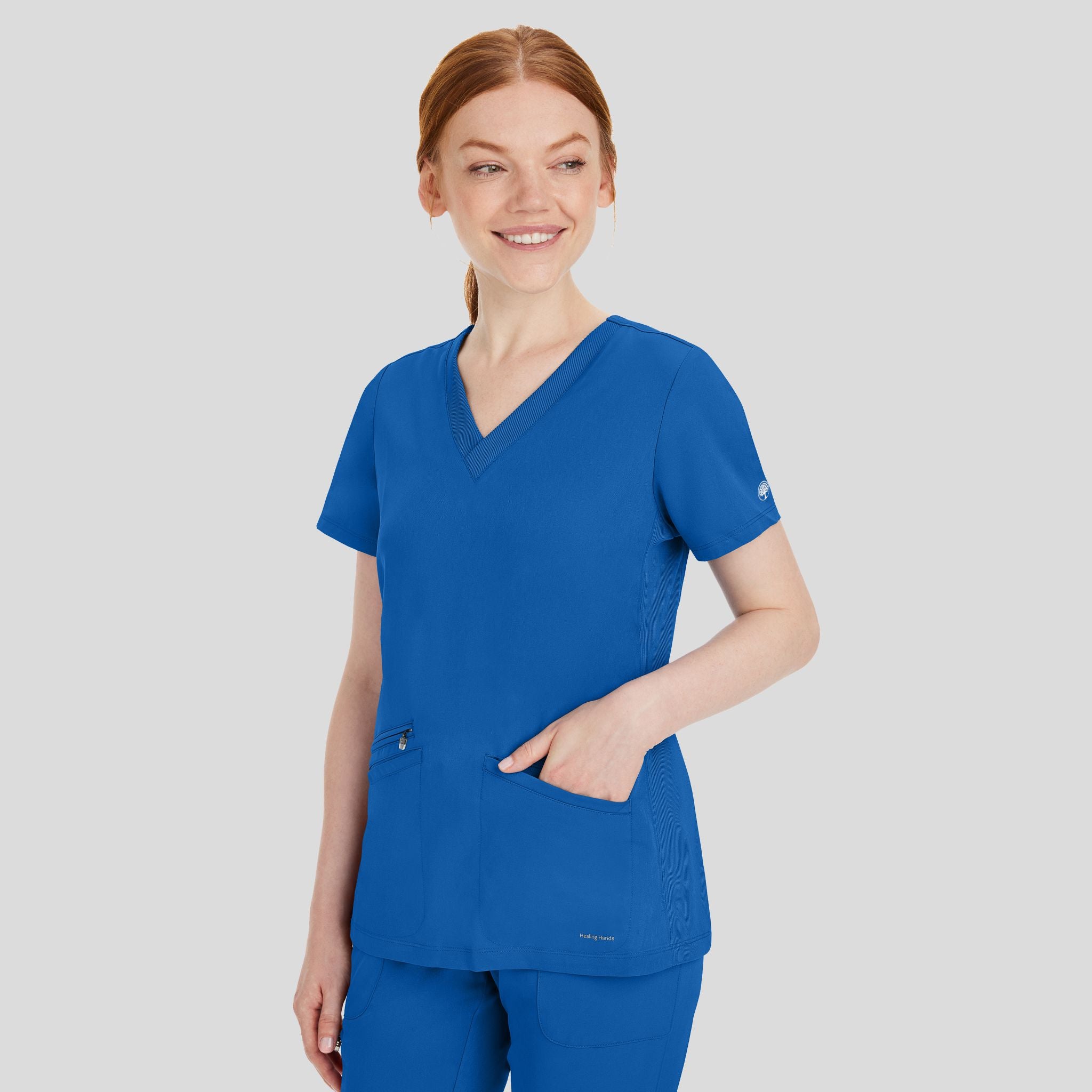 Women's Mariah Rib Trim Scrub Top