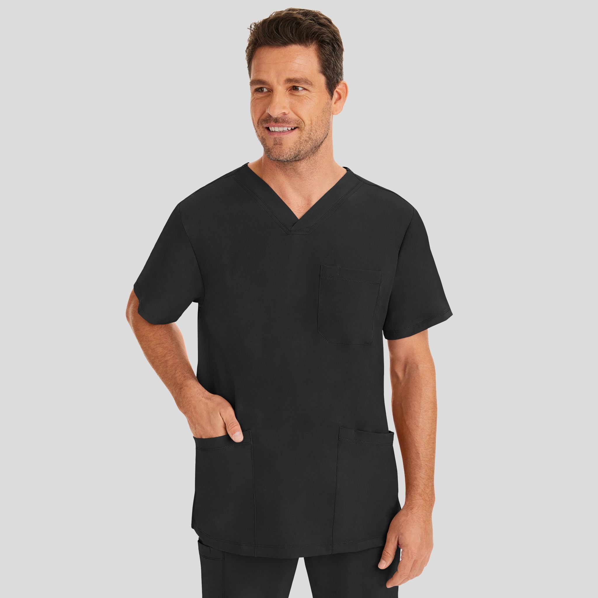 Men's Matthew V-Neck Solid Scrub Top