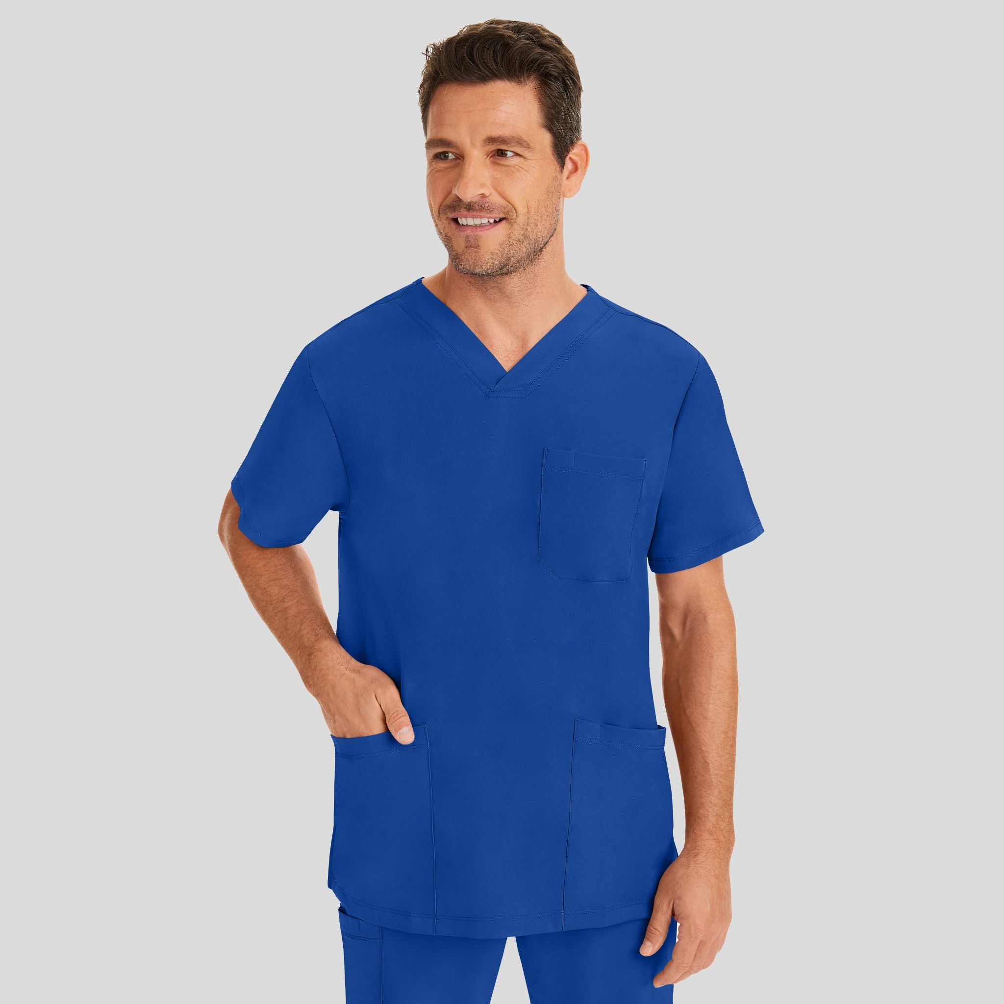 Men's Matthew V-Neck Solid Scrub Top